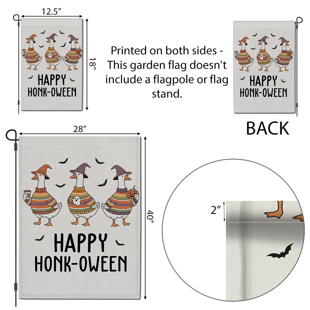 Funny Goose Halloween Garden Flag: Spooky Honk-oween Outdoor Decor