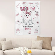 Personalized Baby's First Halloween Tapestry: Pink Ghost Decor
