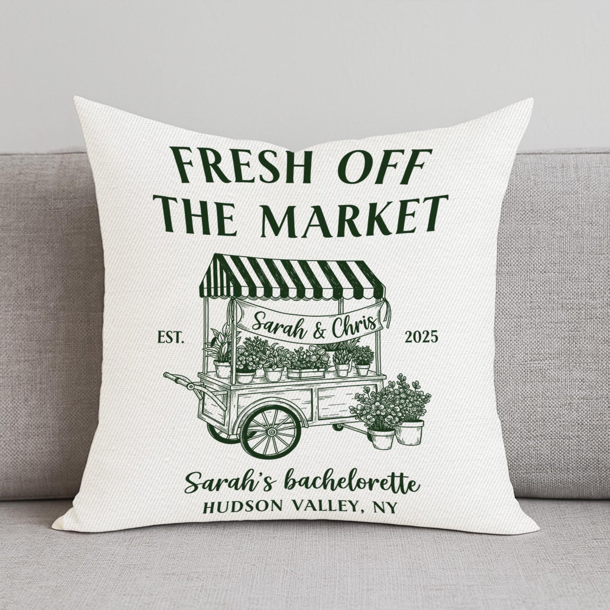 Personalized Bachelorette Pillow: Custom Engagement Party Decor