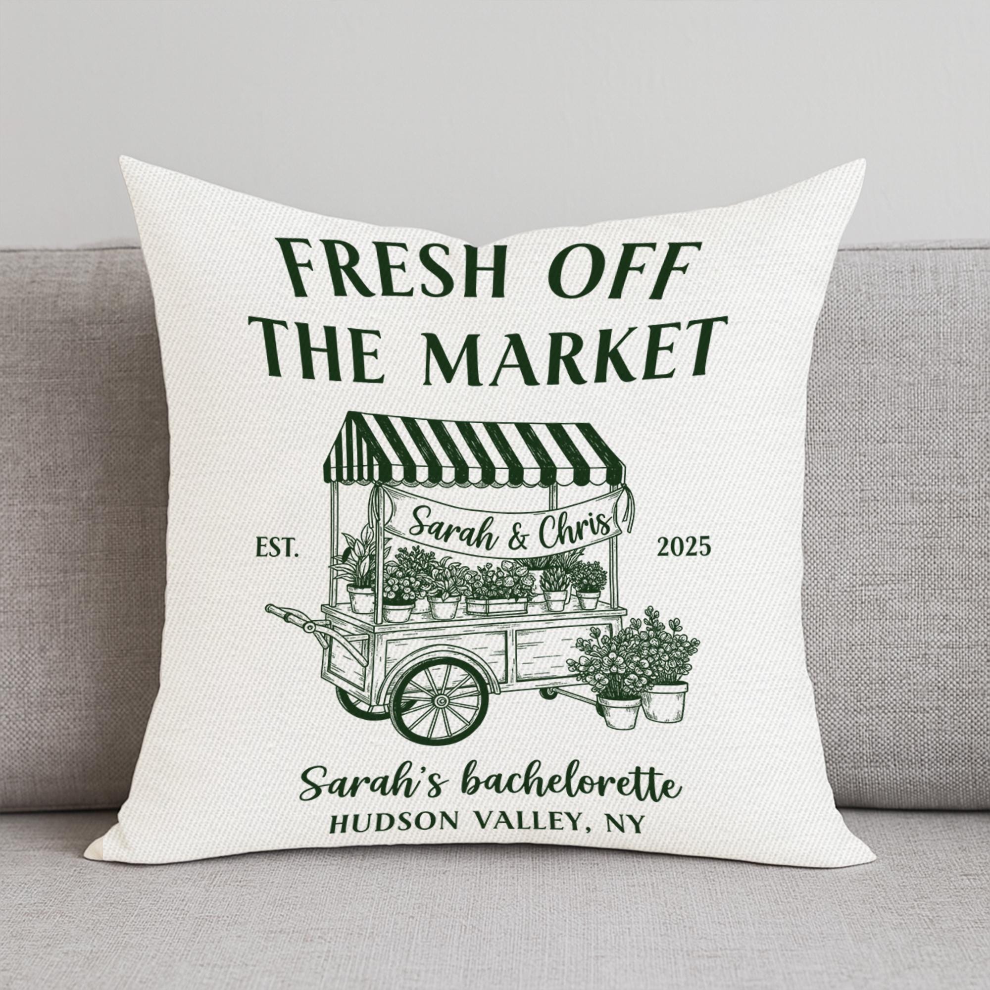 Personalized Bachelorette Pillow: Custom Engagement Party Decor
