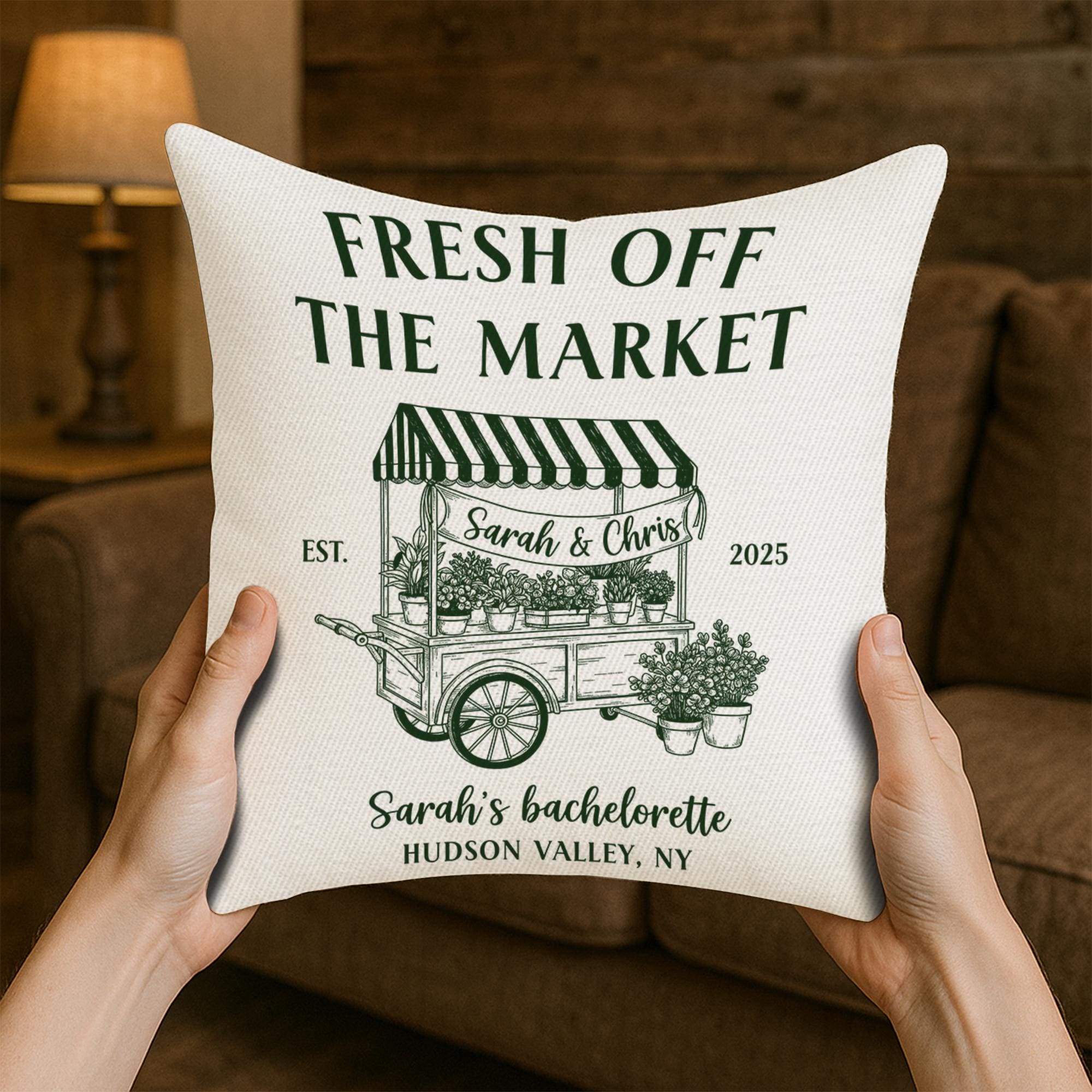 Personalized Bachelorette Pillow: Custom Engagement Party Decor