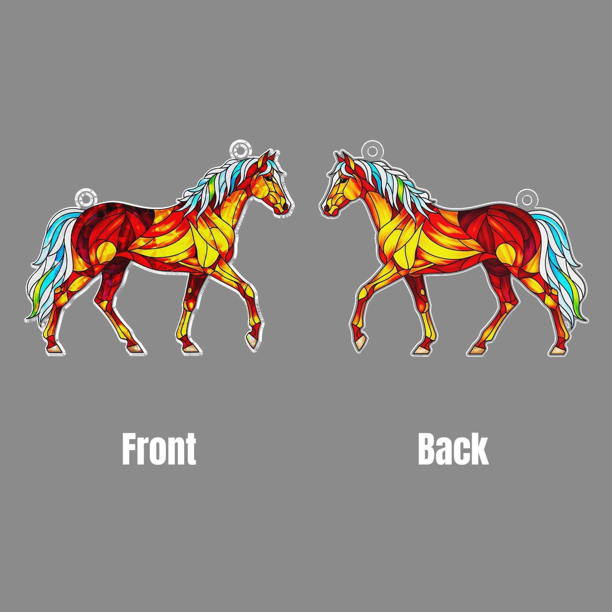 Holographic Horse Window Hanging: Shimmering Equestrian Decor