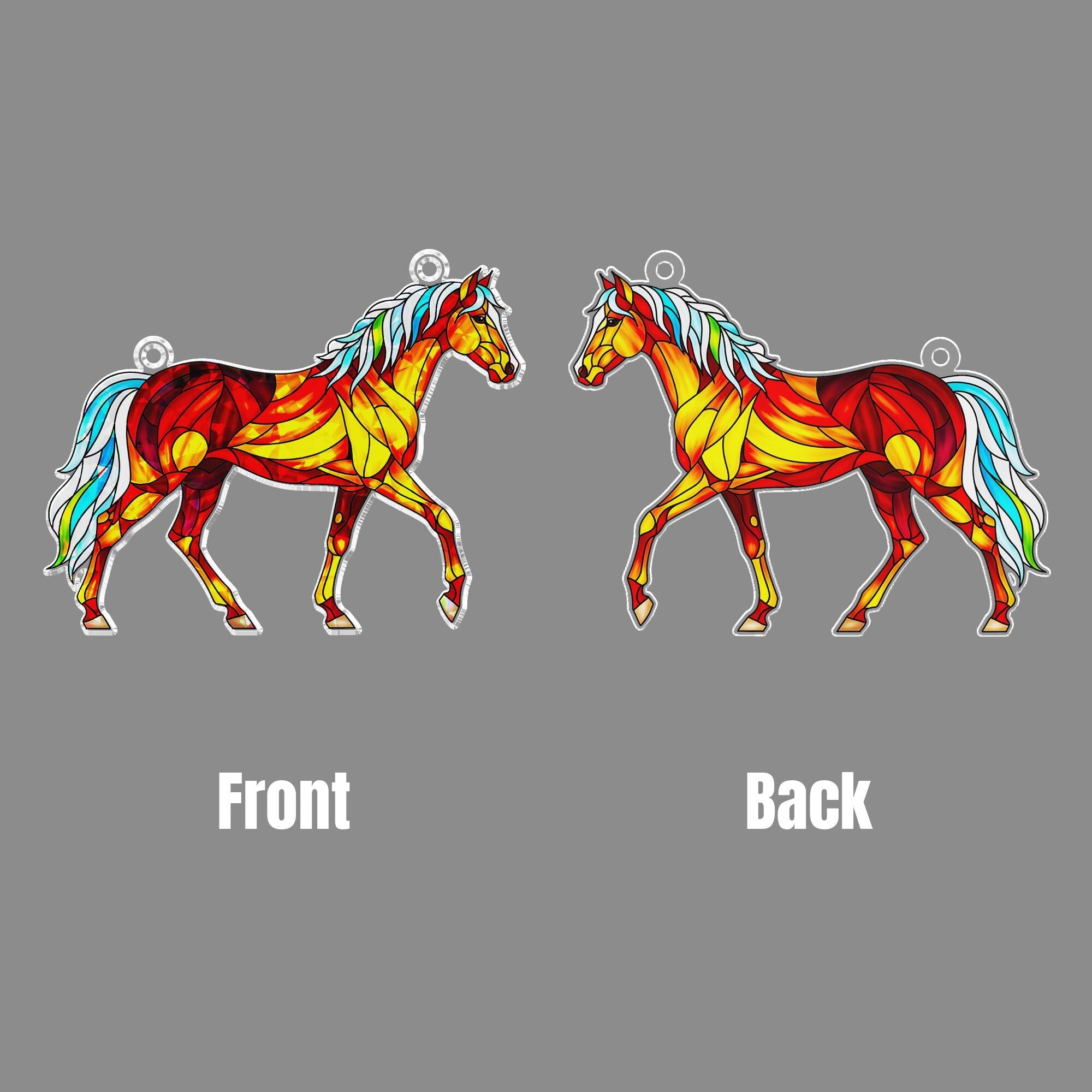 Holographic Horse Window Hanging: Shimmering Equestrian Decor