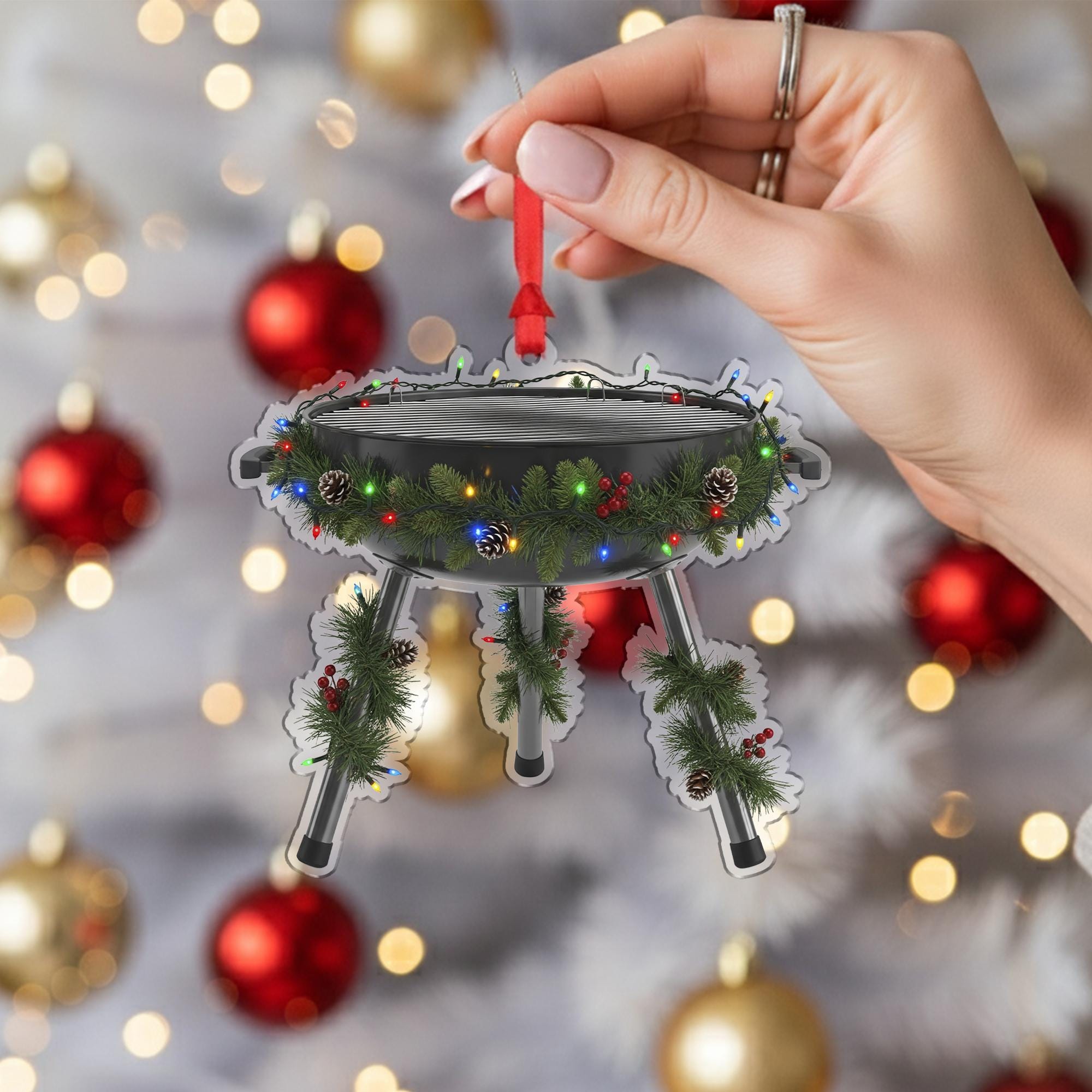 BBQ Grill Christmas Ornament: Backyard Chef Gift