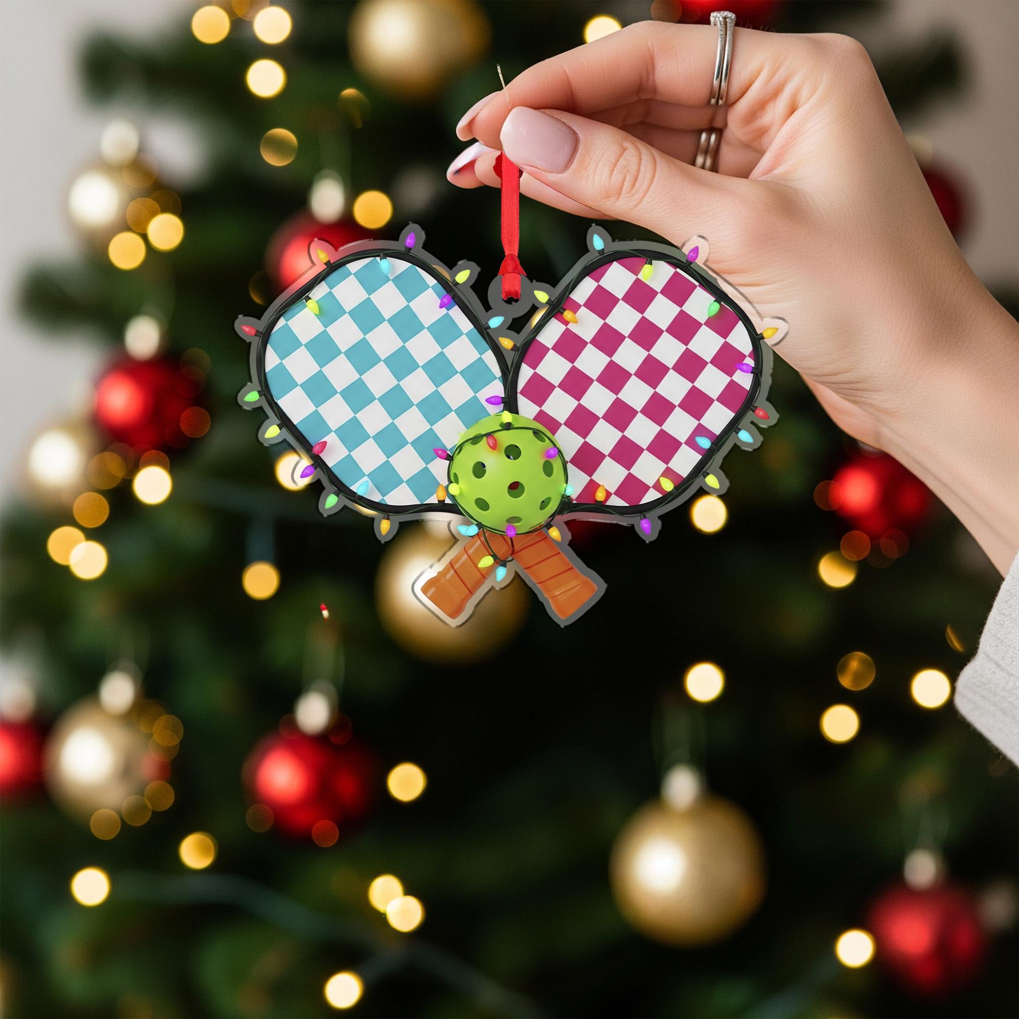 Personalized Pickleball Paddle Ornament: Custom Player Gift