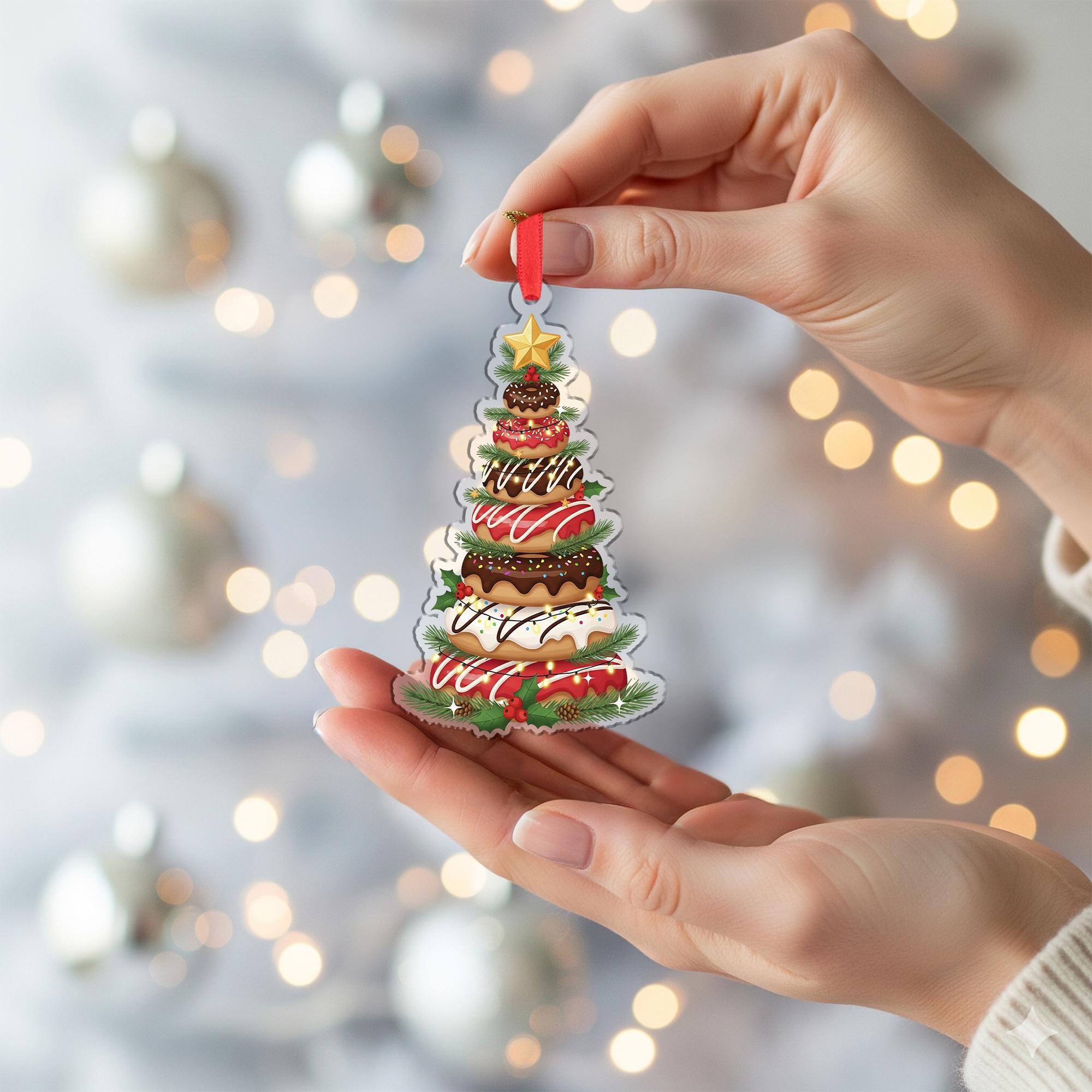 Donut Christmas Tree Ornament: Sweet Holiday Decoration