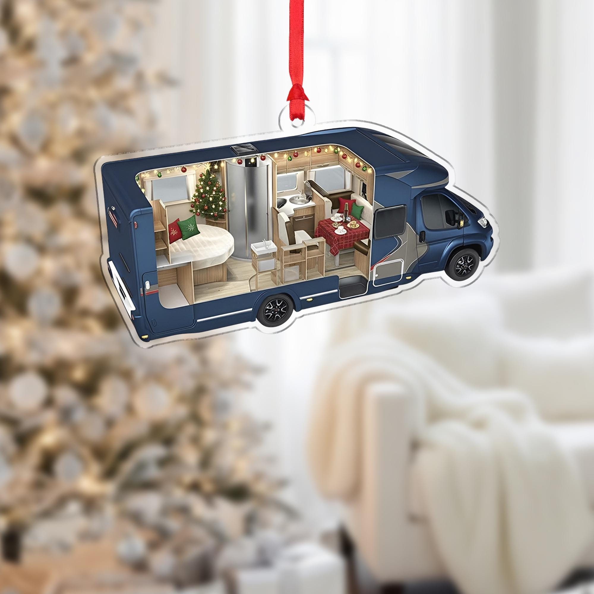 RV Camper Christmas Ornament, Motorhome Holiday Decor