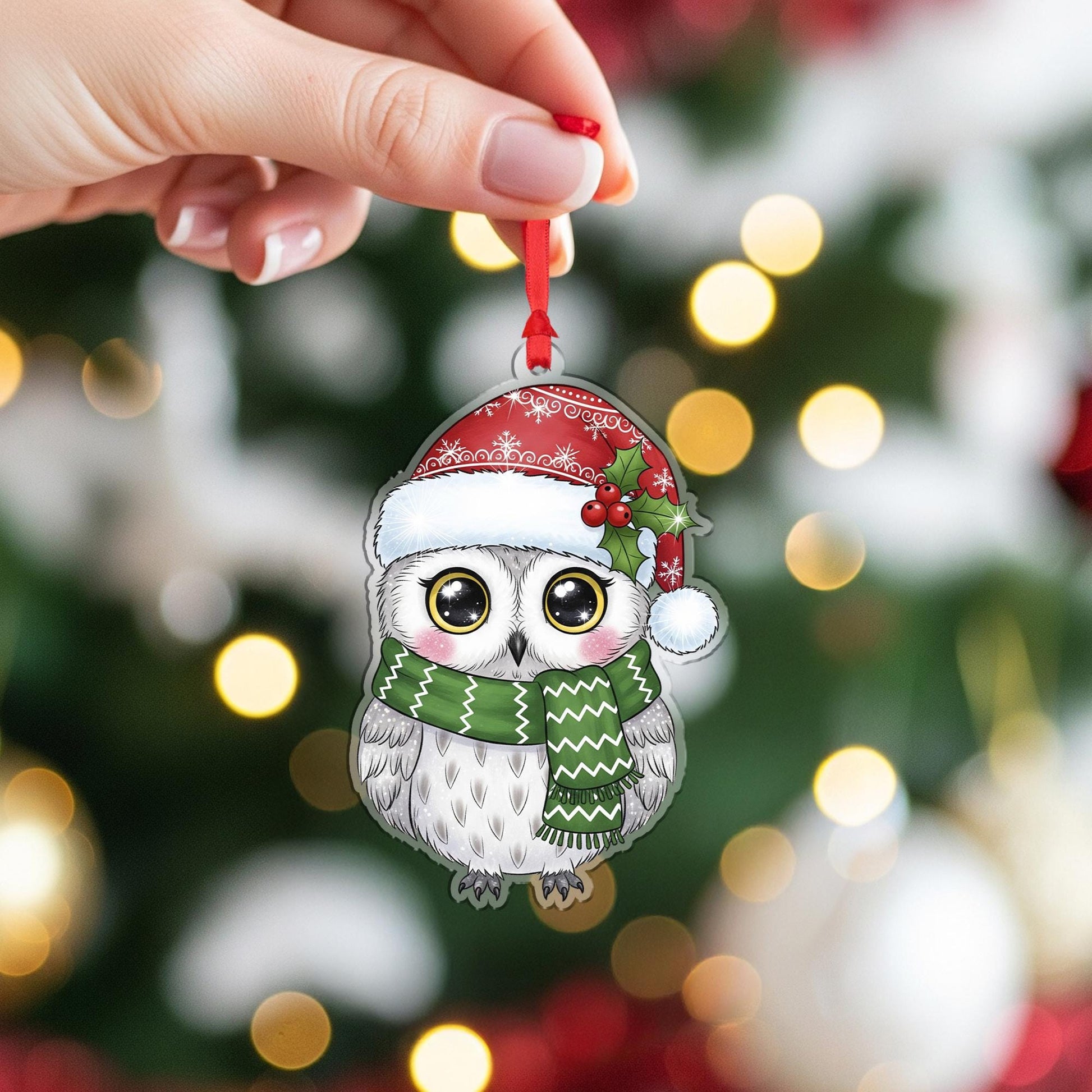 Owl Christmas Ornament: Double-Sided Holiday Tree Decoration
