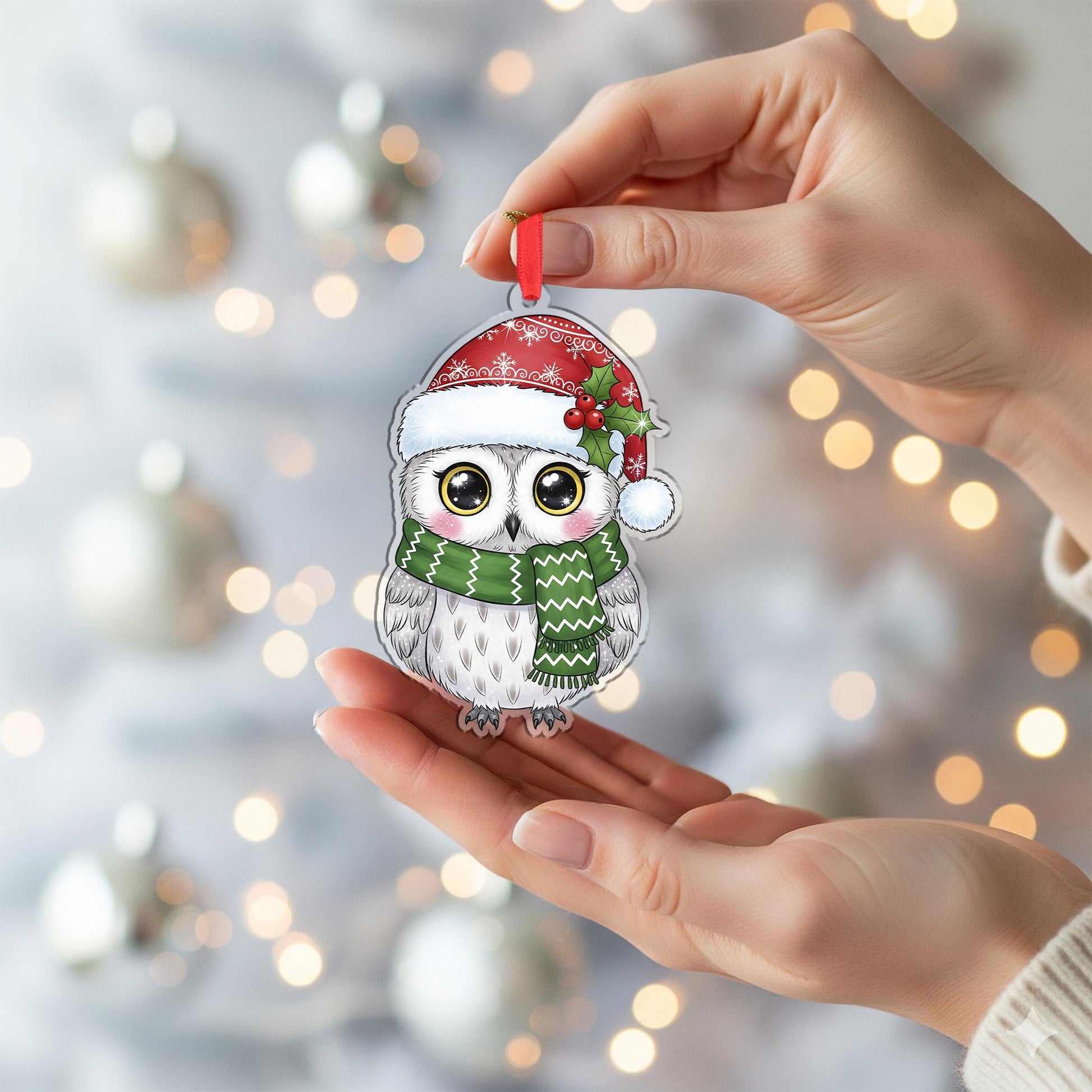 Owl Christmas Ornament: Double-Sided Holiday Tree Decoration
