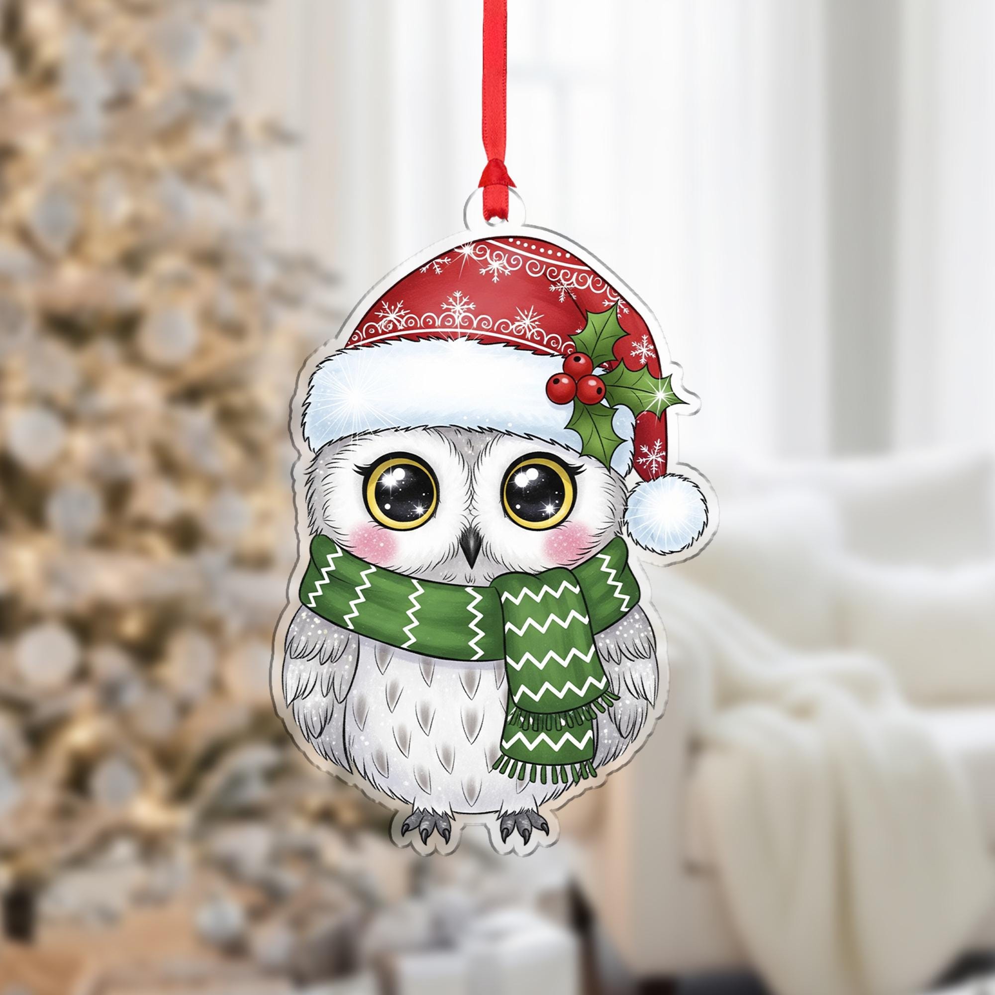 Owl Christmas Ornament: Double-Sided Holiday Tree Decoration