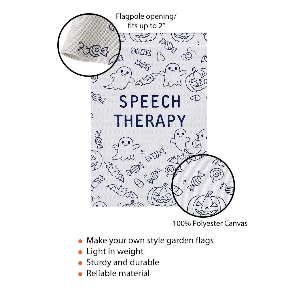 Halloween Ghost Garden Flag: Speech Therapy SLP Decor