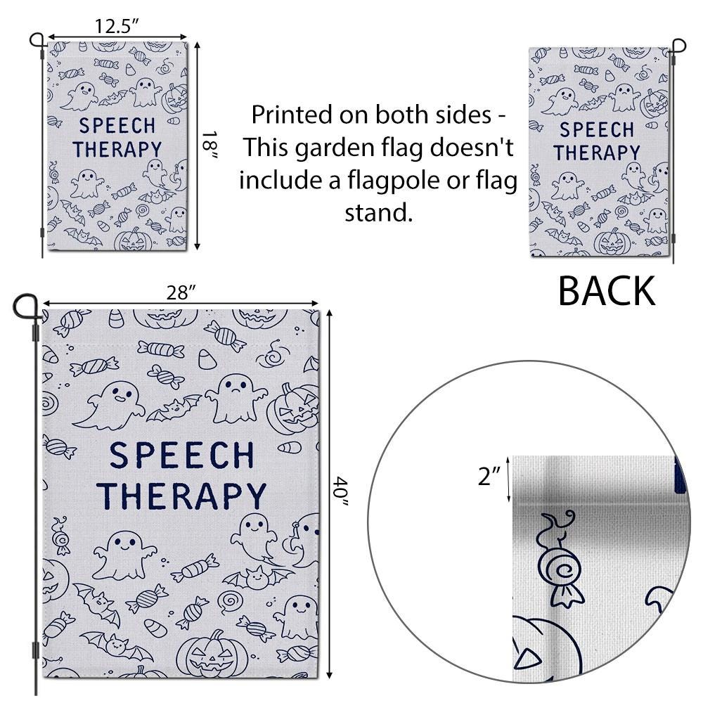 Halloween Ghost Garden Flag: Speech Therapy SLP Decor