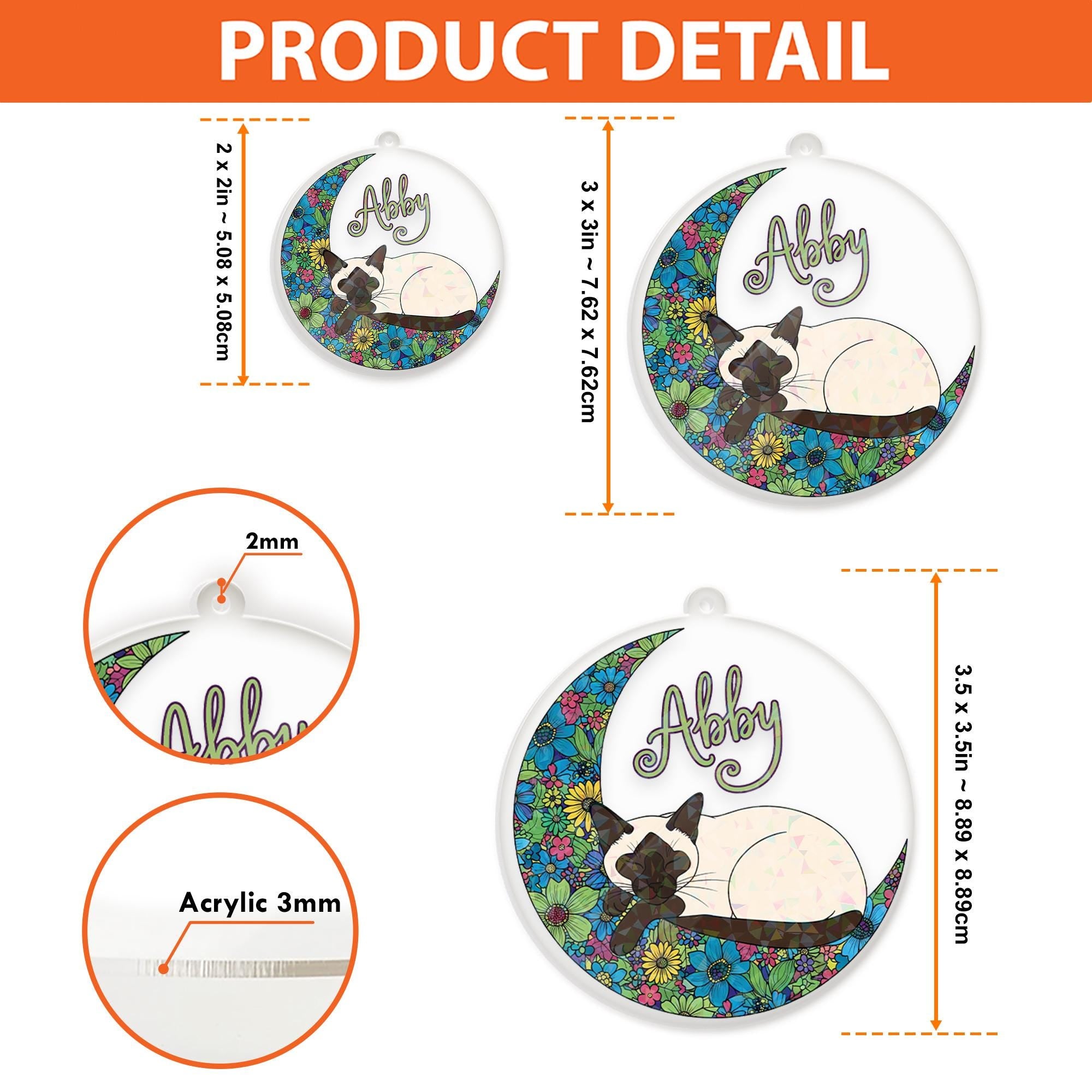 Personalized Siamese Cat Keychain: Custom Name Pet Keyring
