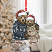 Personalized Bear Couple Ornament: Custom Christmas Tree Decoration