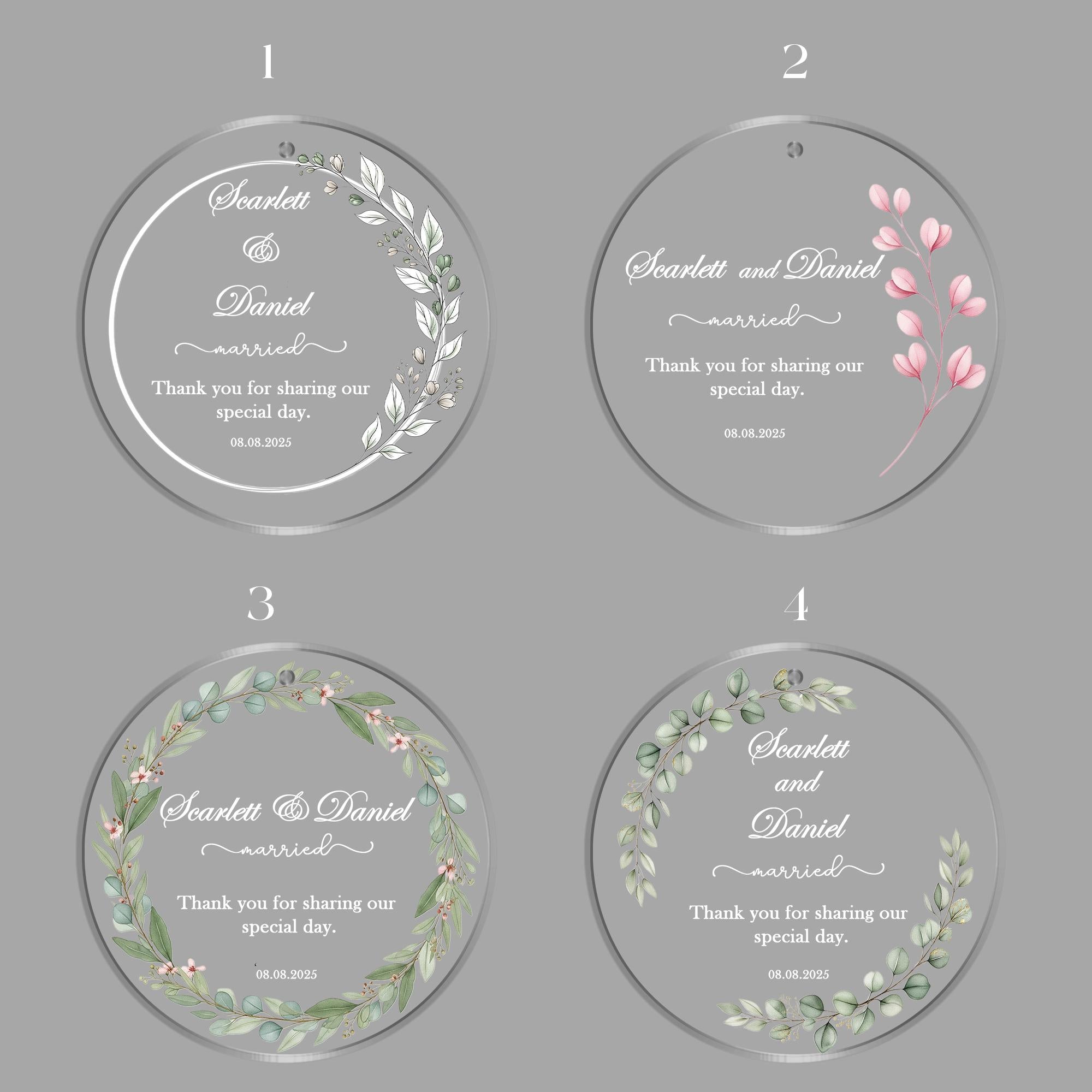 Personalized Wedding Ornament – Custom Glass Married Couple Keepsake with Names & Date
