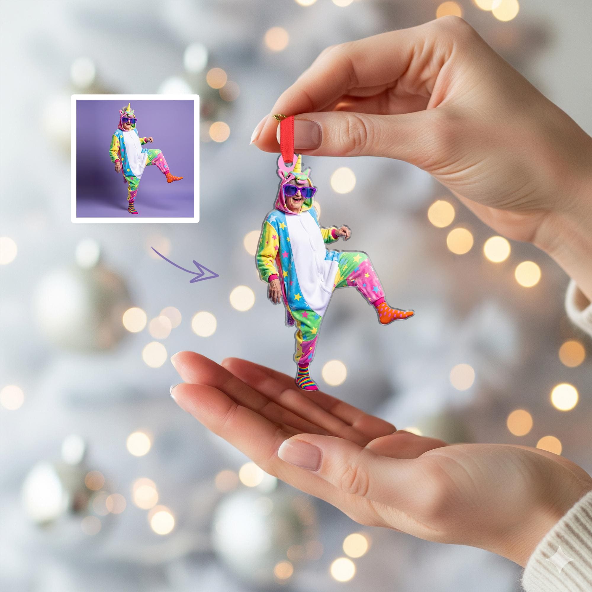 Funny Custom Photo Ornament – Personalized Face Christmas Decoration Gift