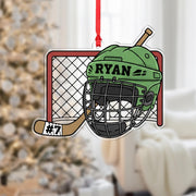 Personalized Hockey Ornament – Custom Name & Number Christmas Gift for Player