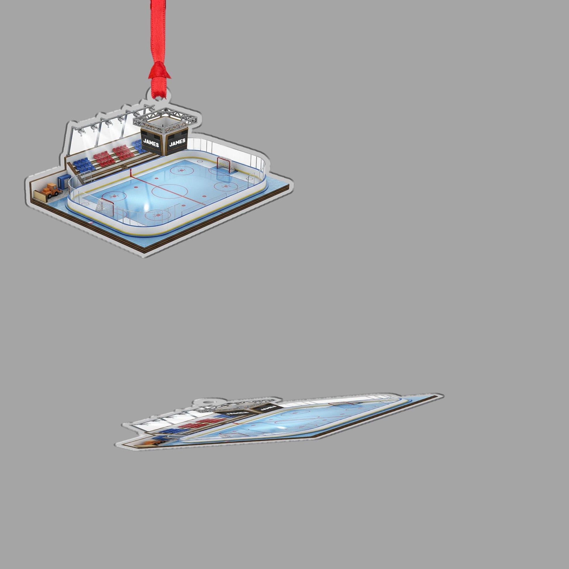 Personalized Hockey Rink Ornament: Custom 3D Ice Arena Gift