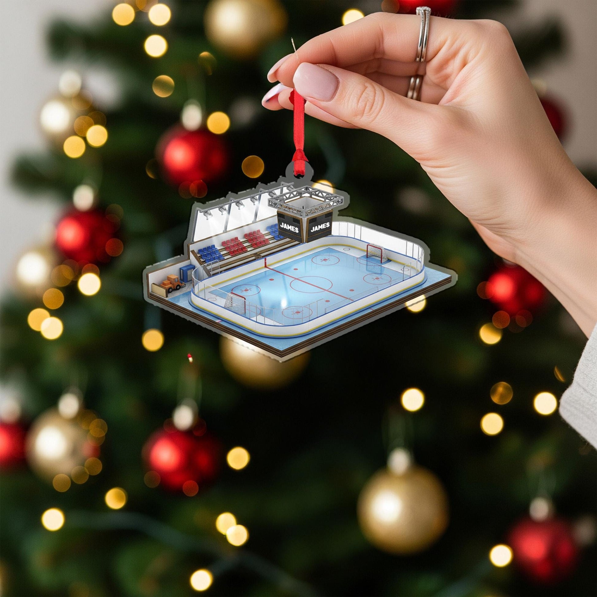 Personalized Hockey Rink Ornament: Custom 3D Ice Arena Gift