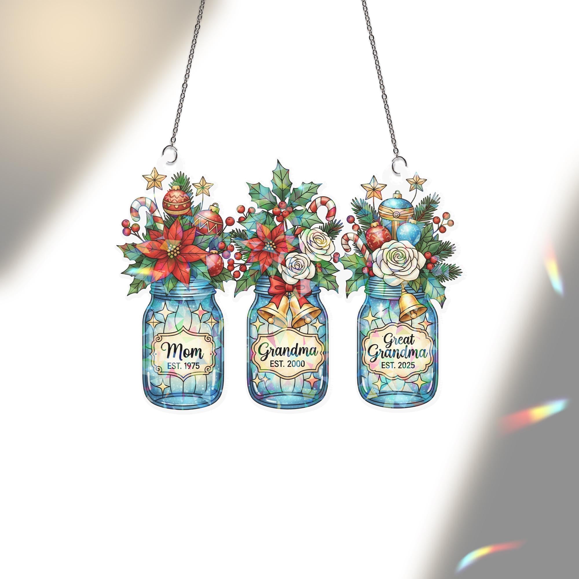 Personalized Hologram Acrylic Family Ornament: Custom Generational Gift