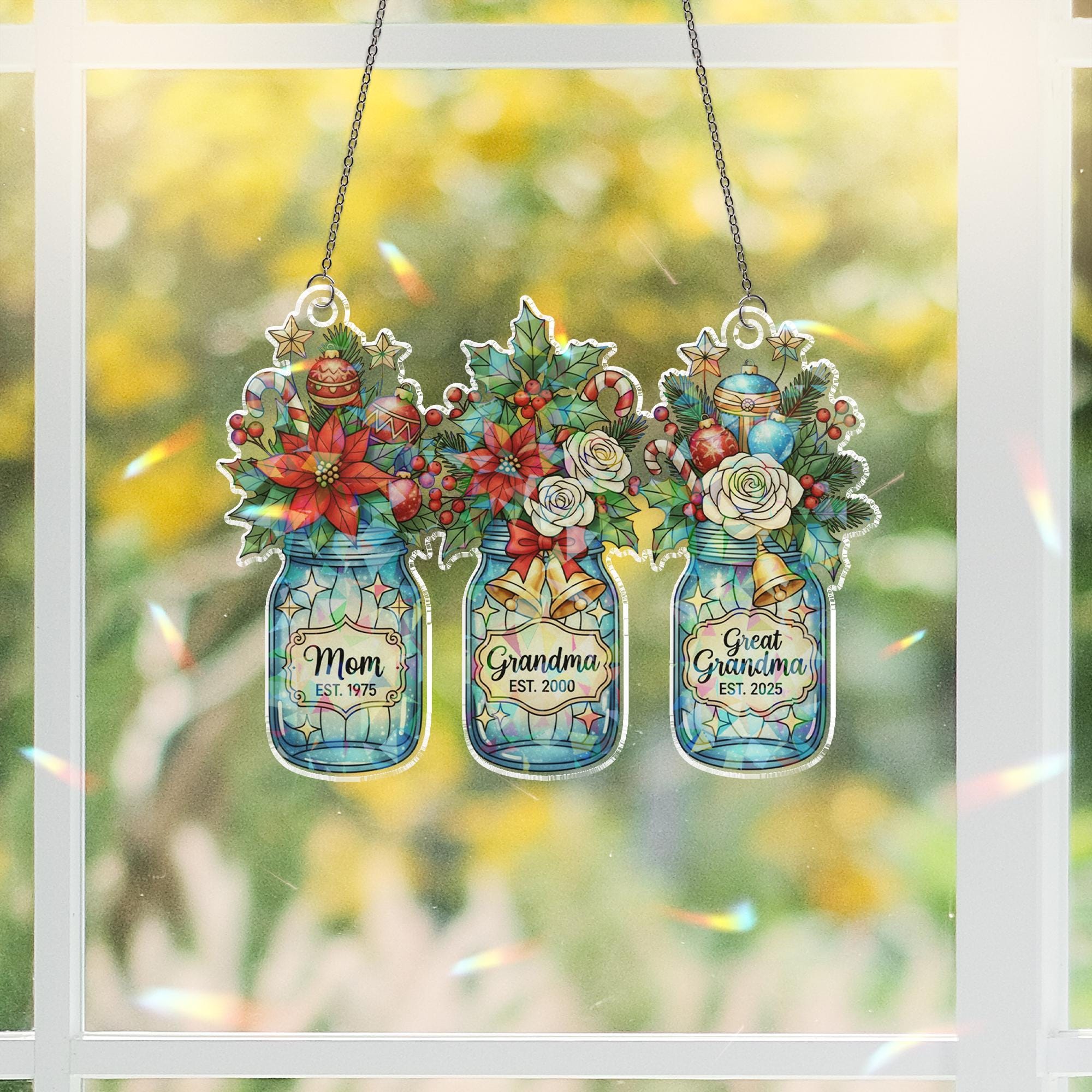 Personalized Hologram Acrylic Family Ornament: Custom Generational Gift