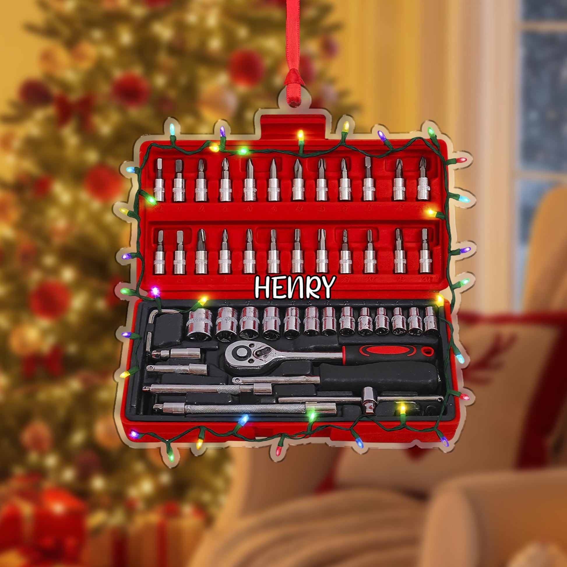 Personalized Tool Box Ornament - Mechanic's Christmas Gift