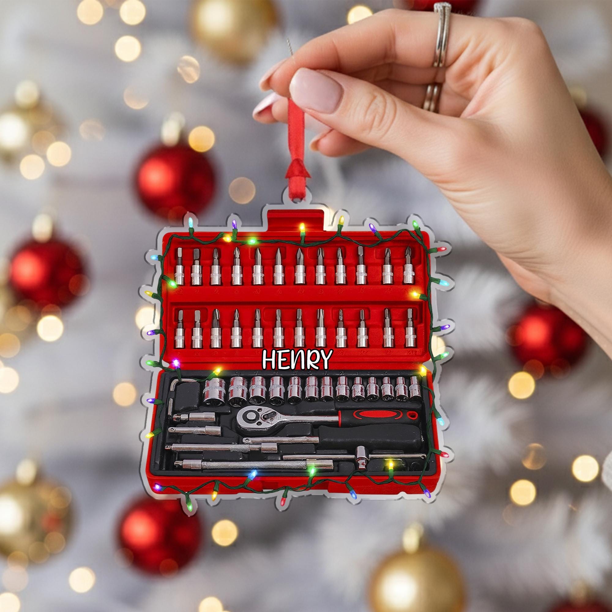 Personalized Tool Box Ornament - Mechanic's Christmas Gift
