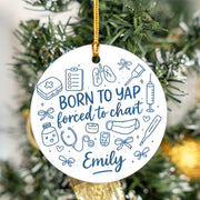 Funny Nurse Ornament with Name | Personalized Nurse Gift | Christmas Medical Appreciation Decoration
