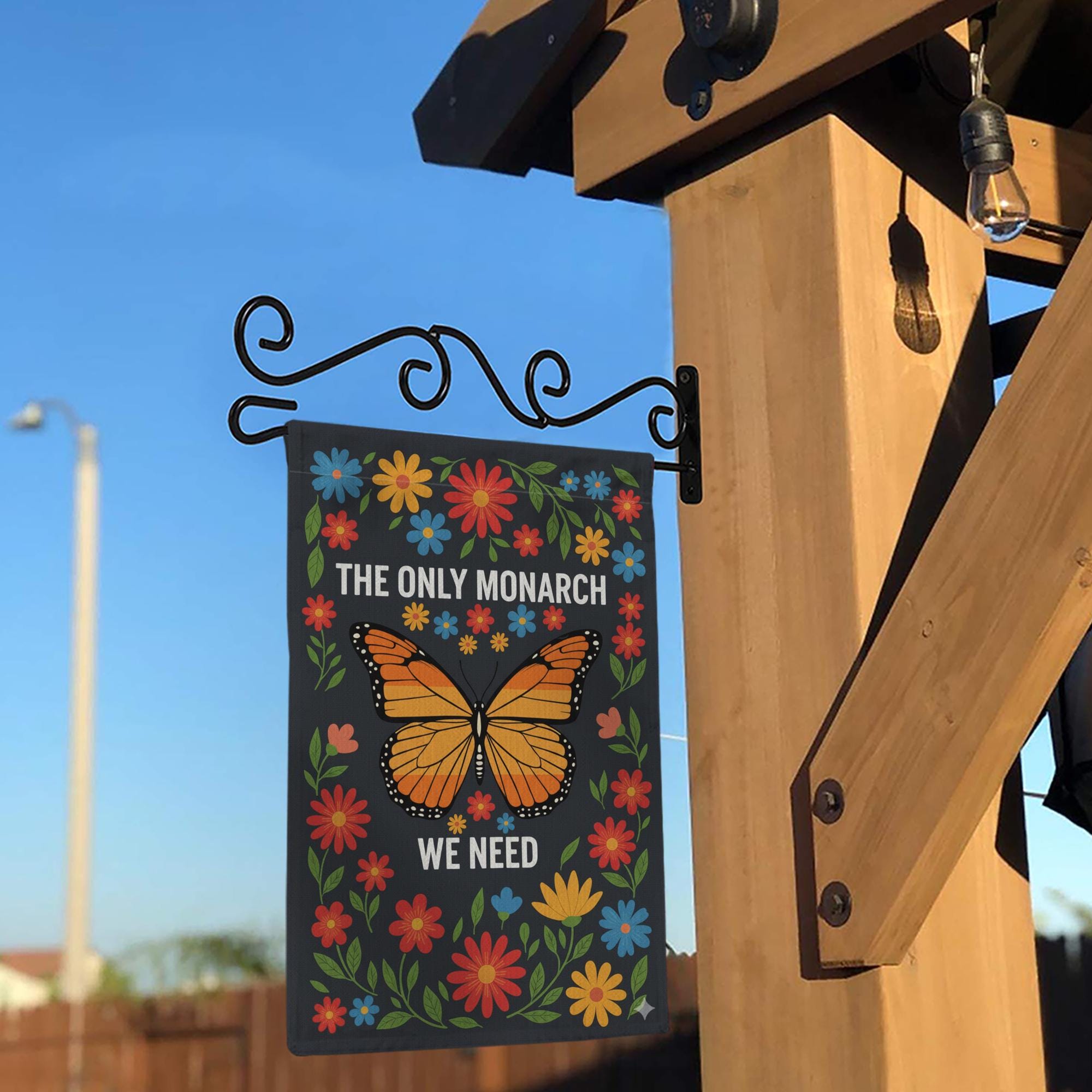 Monarch Butterfly Garden Flag | Outdoor Yard Decoration | Colorful Floral Flag for Pollinator Lovers