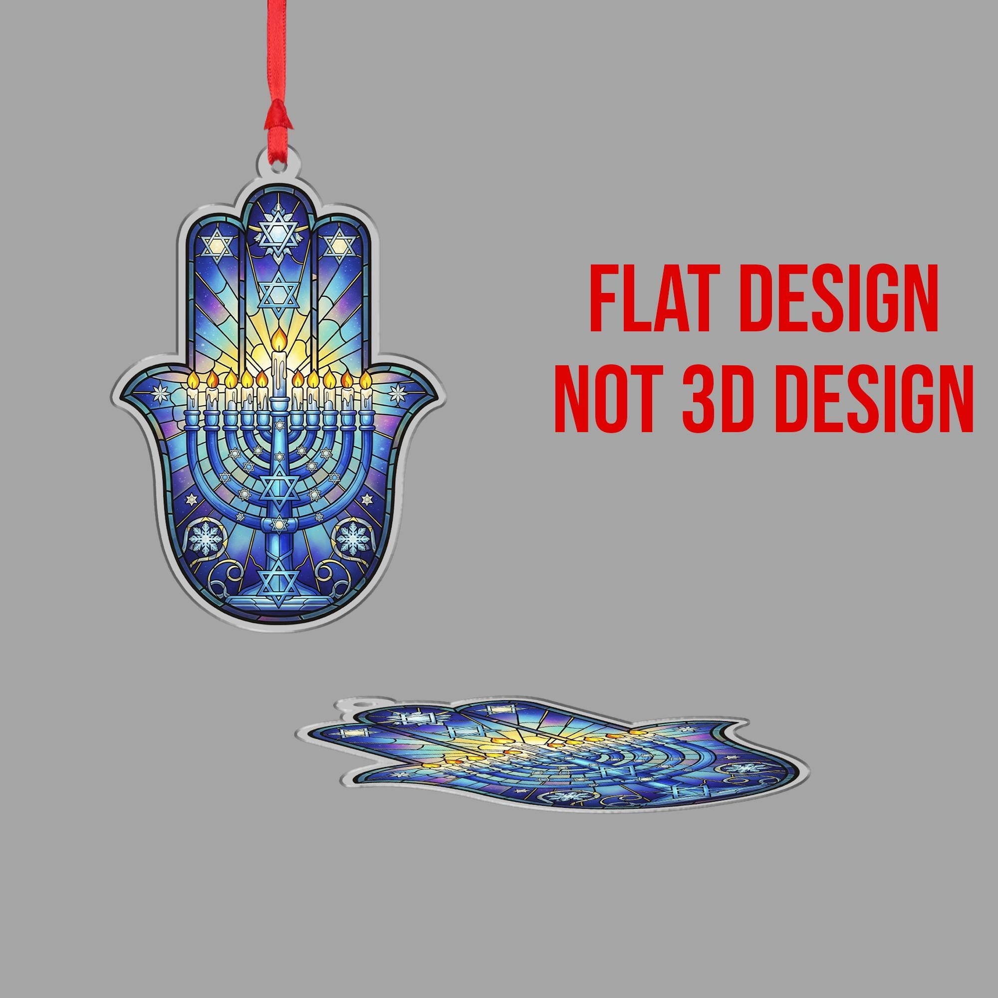 Hanukkah Ornament Menorah Hamsa Holiday Decor