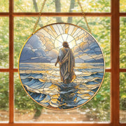 Jesus Glass Suncatcher Christian Window Hanging Decor