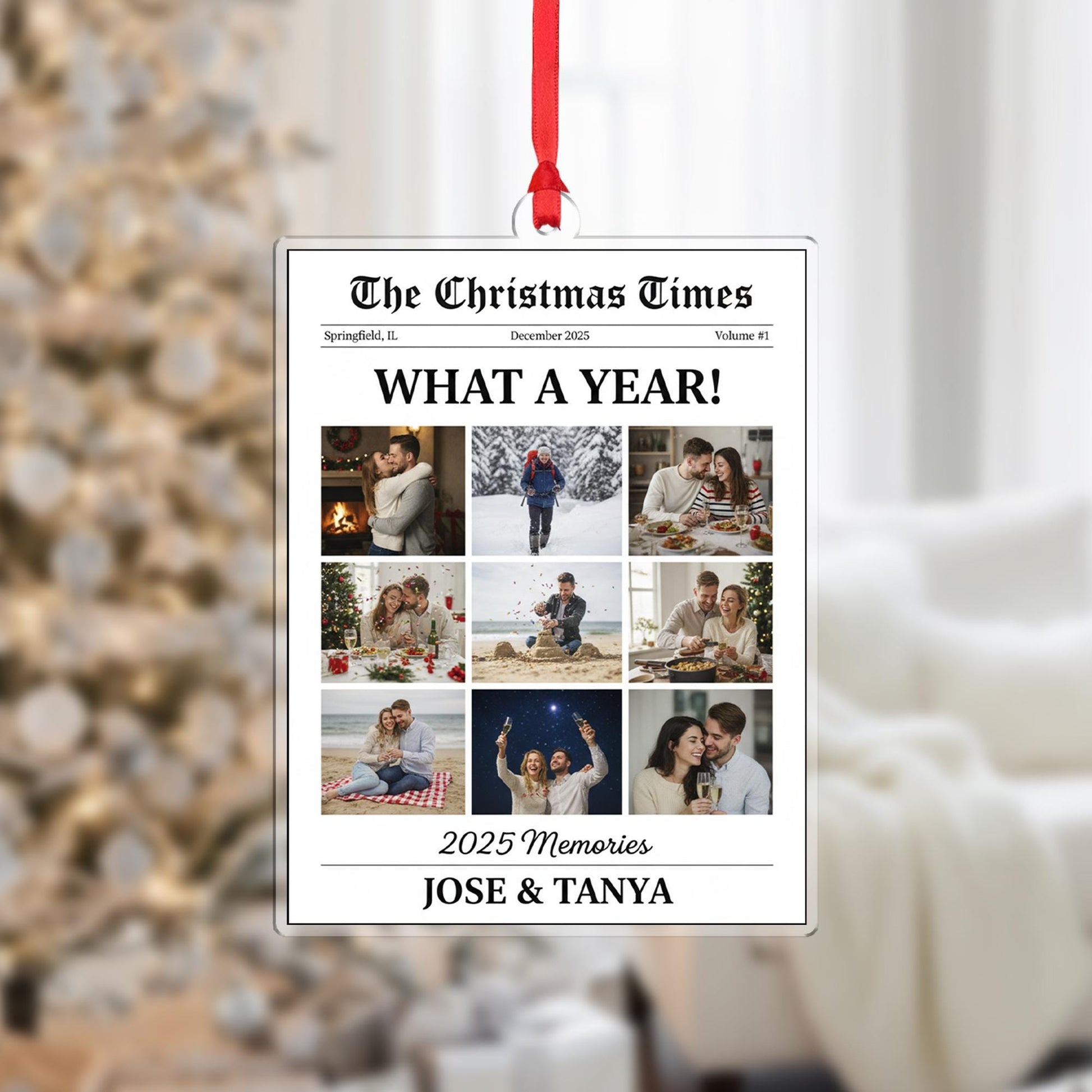 Personalized Newspaper Couple Ornament – The Christmas Times What A Year For Couple Gifts