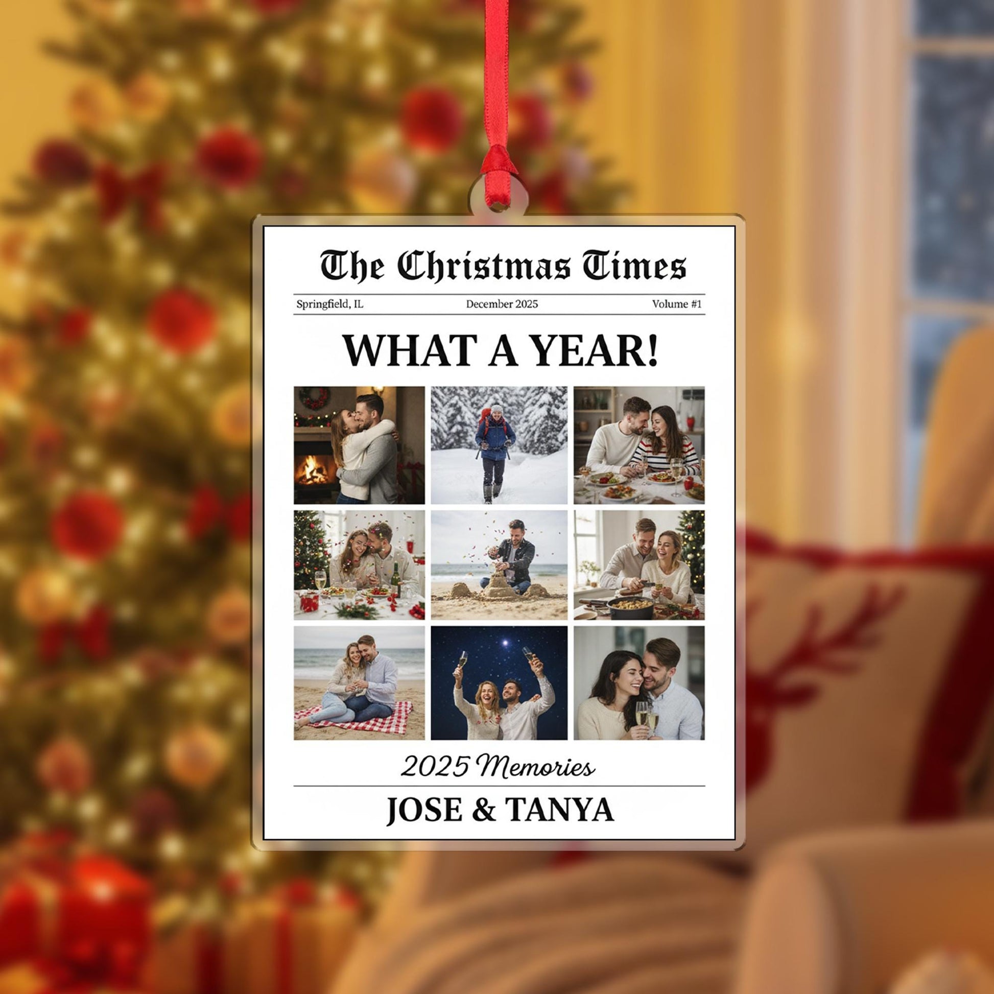 Personalized Newspaper Couple Ornament – The Christmas Times What A Year For Couple Gifts