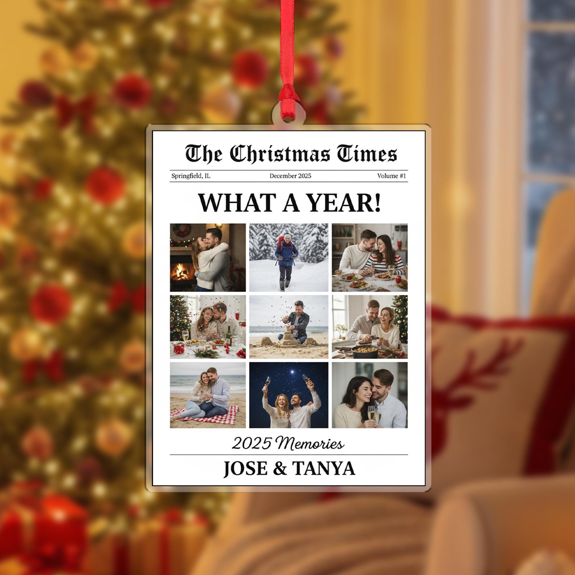 Personalized Newspaper Couple Ornament – The Christmas Times What A Year For Couple Gifts