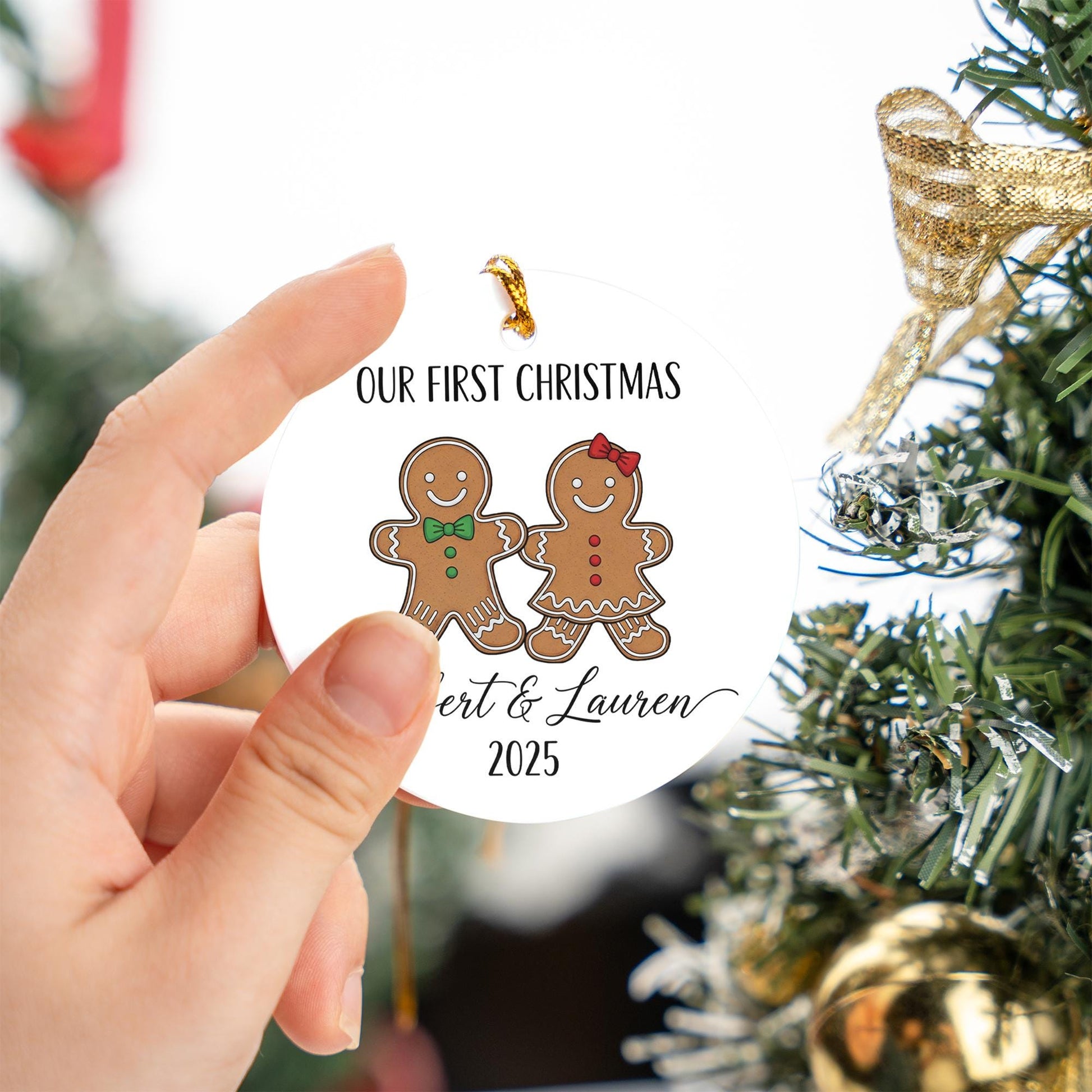 Personalized Gingerbread Couple Ornament: Our First Christmas Keepsake