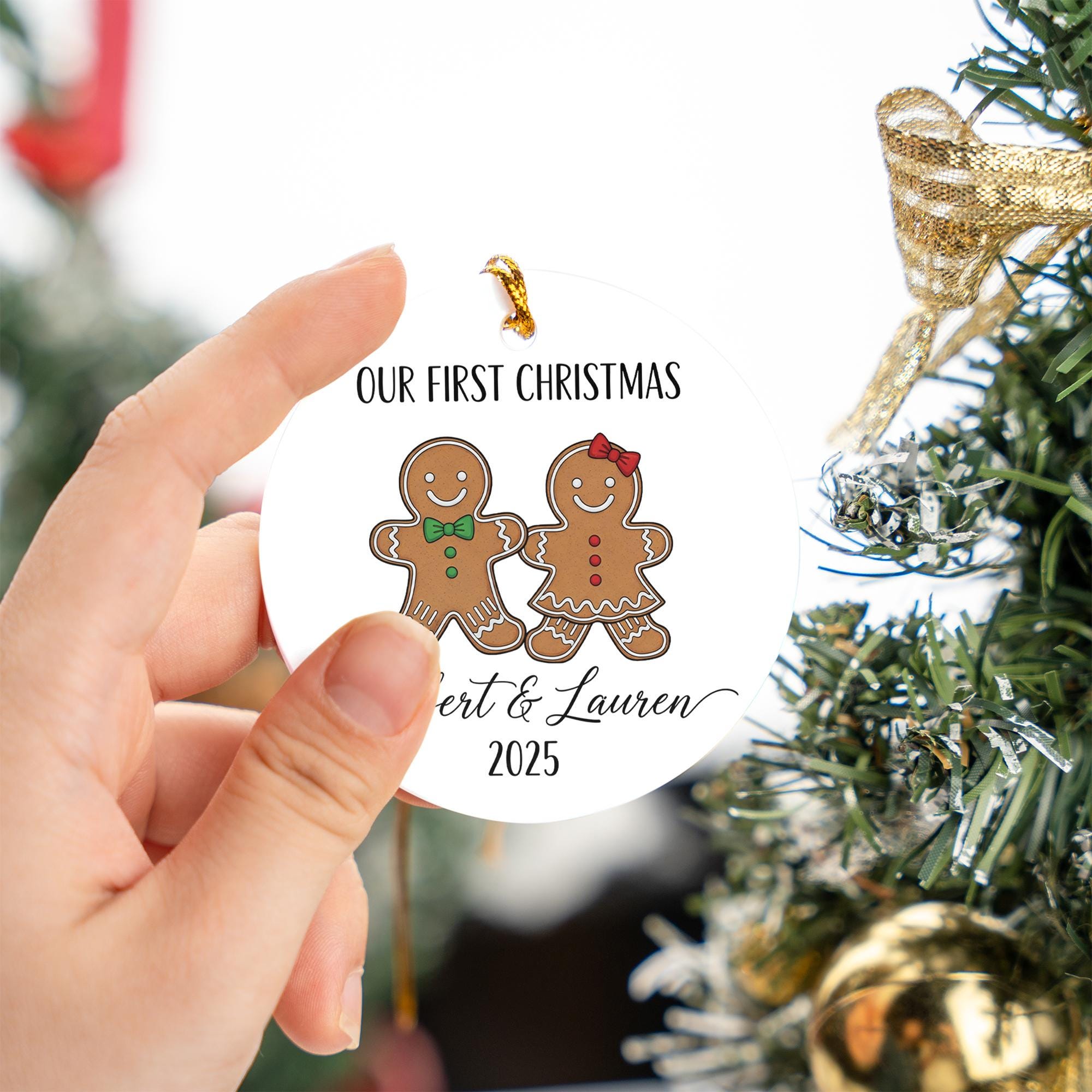 Personalized Gingerbread Couple Ornament: Our First Christmas Keepsake