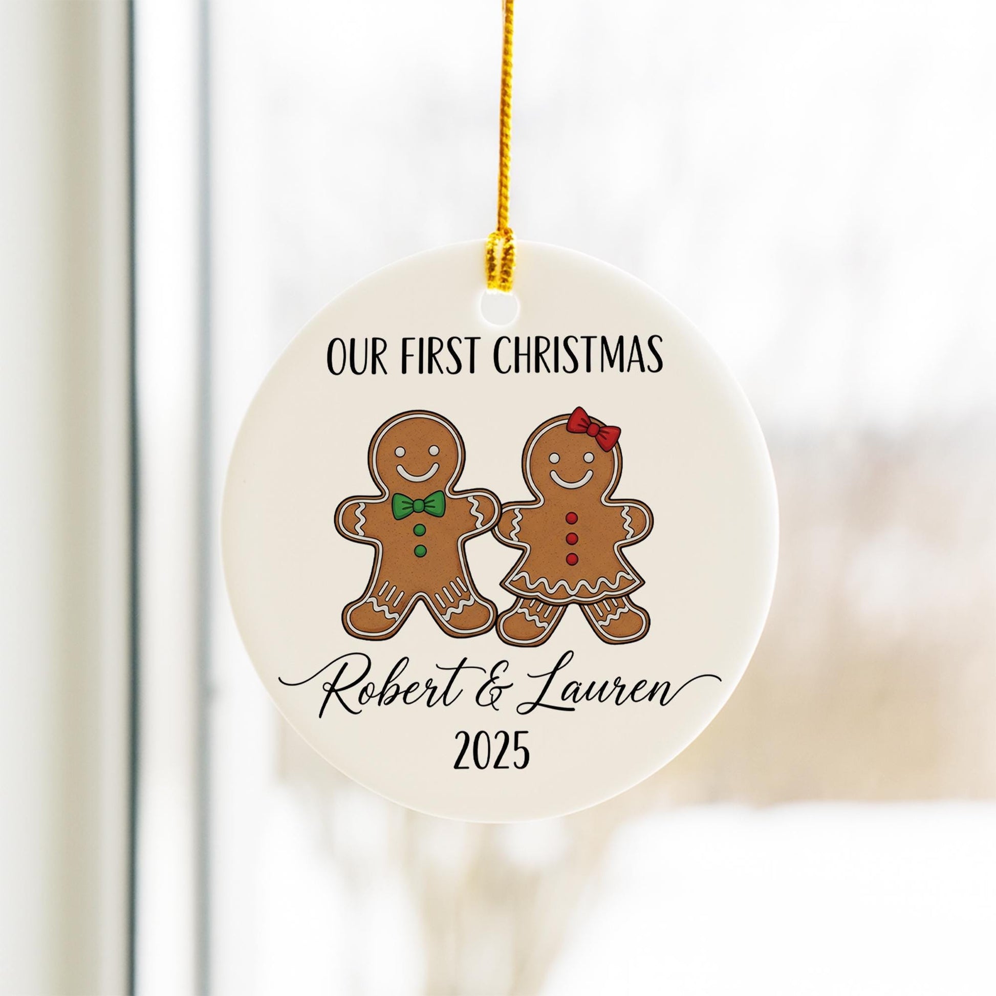 Personalized Gingerbread Couple Ornament: Our First Christmas Keepsake