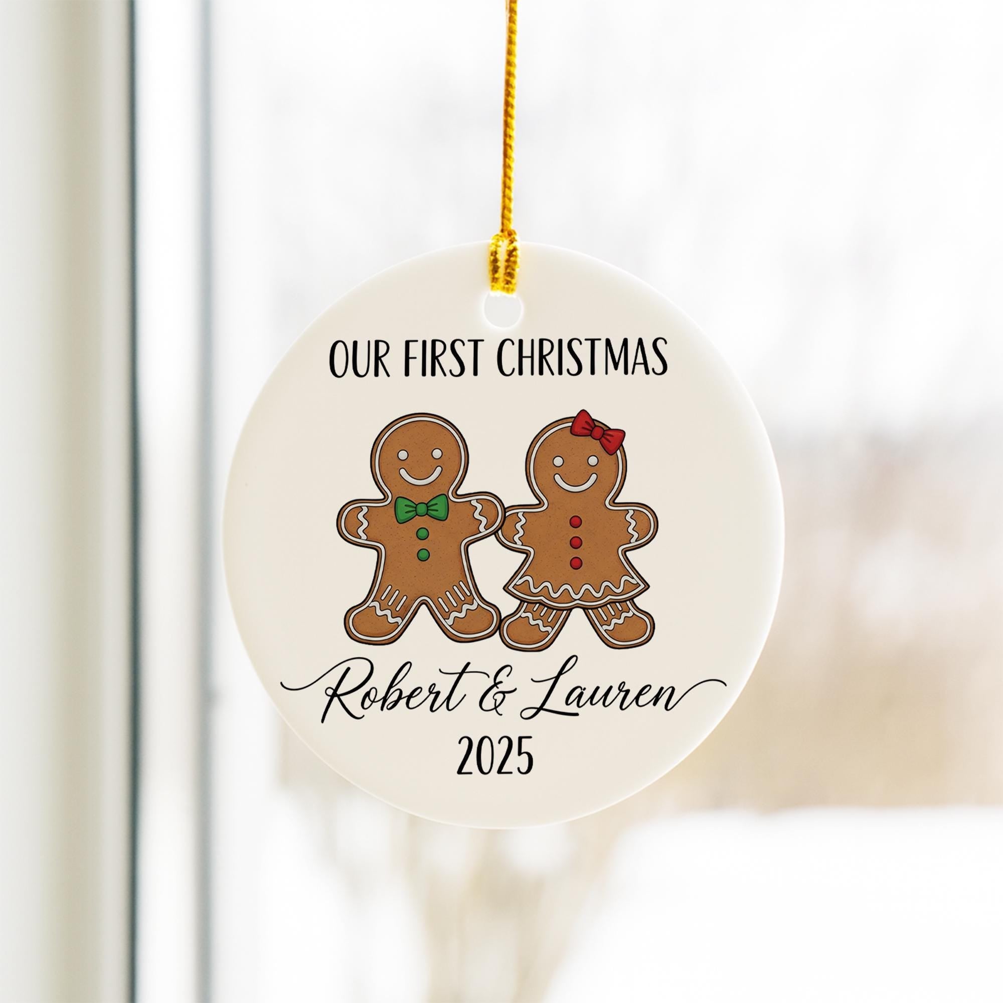 Personalized Gingerbread Couple Ornament: Our First Christmas Keepsake