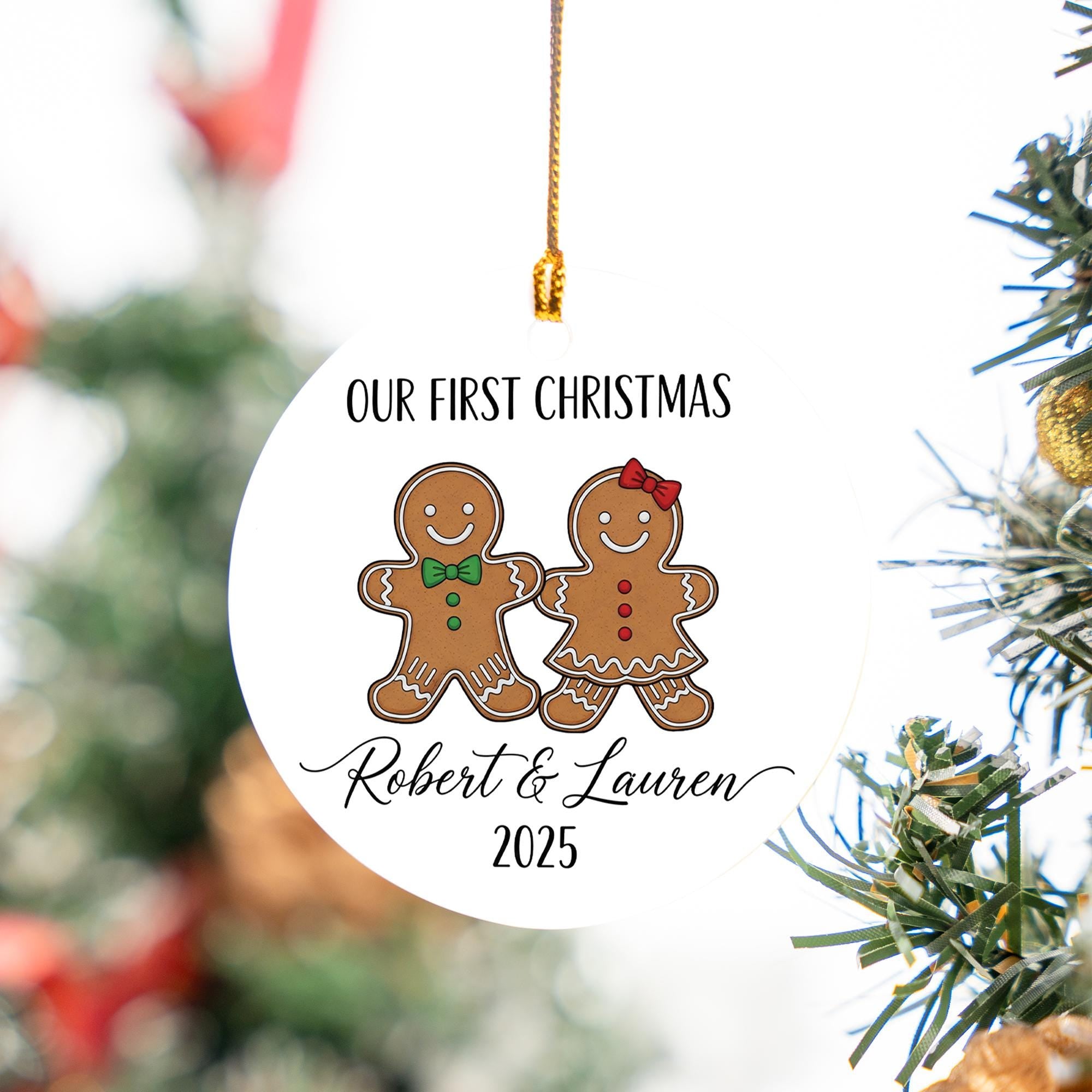 Personalized Gingerbread Couple Ornament: Our First Christmas Keepsake
