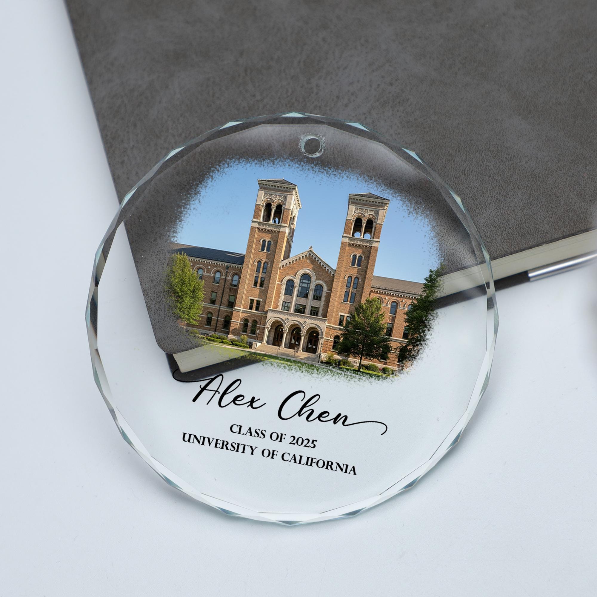 Personalized Glass Graduation Ornament, Custom Class Year Keepsake