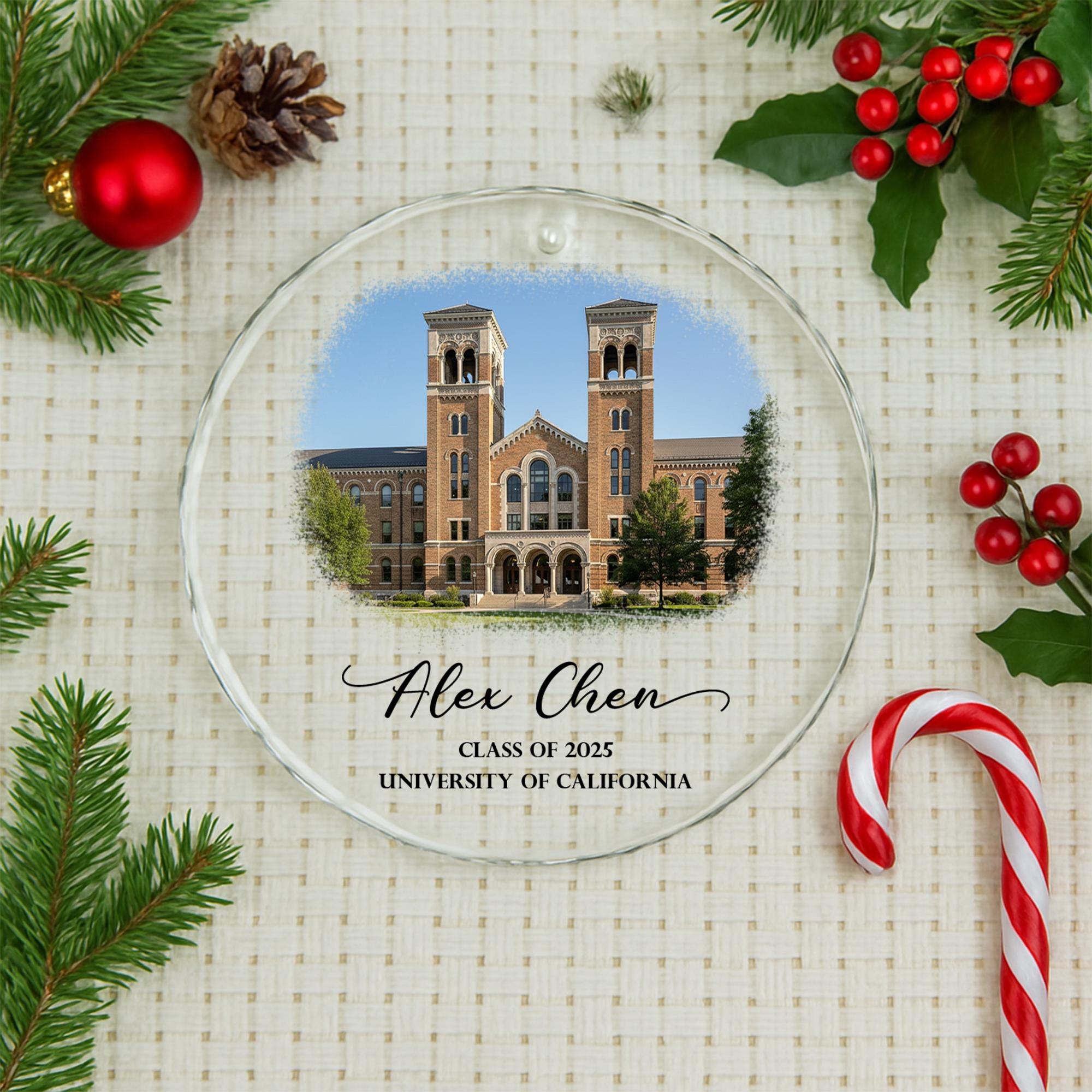 Personalized Glass Graduation Ornament, Custom Class Year Keepsake