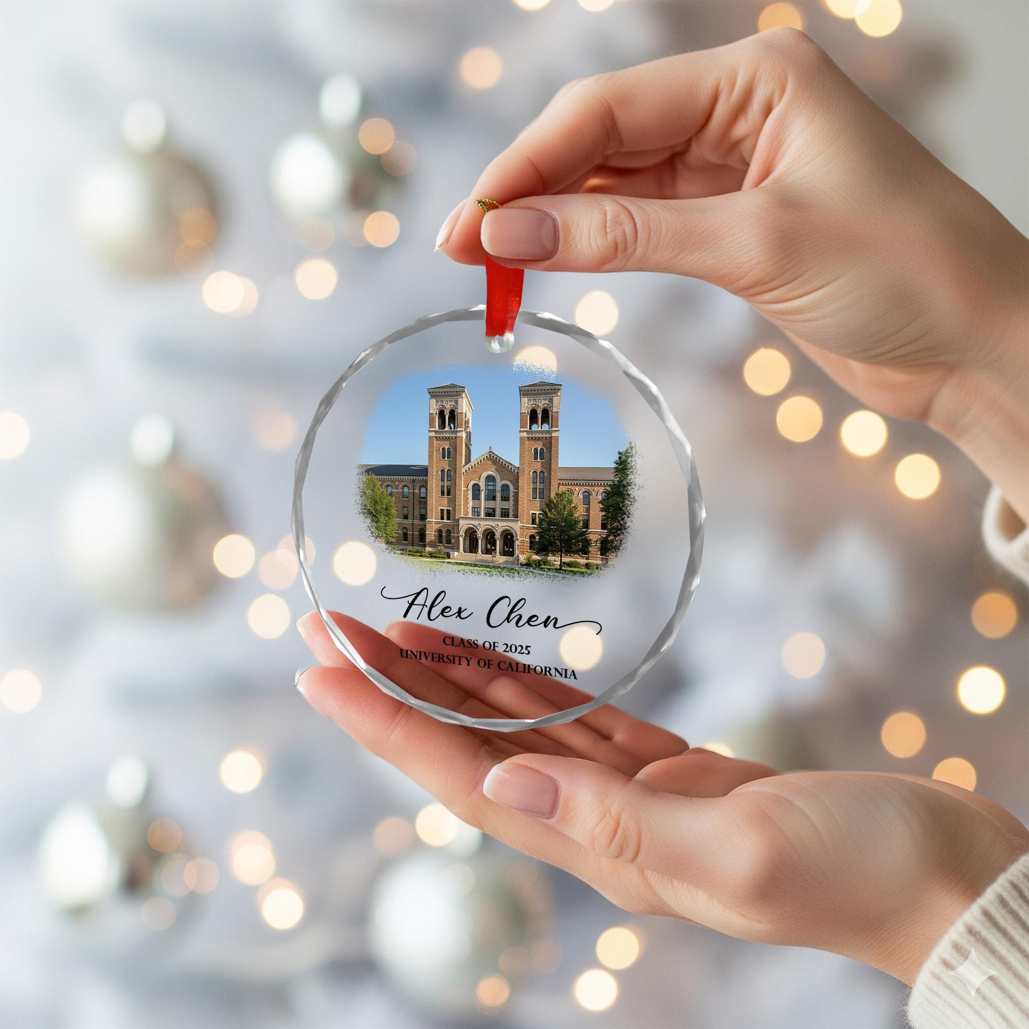 Personalized Glass Graduation Ornament, Custom Class Year Keepsake