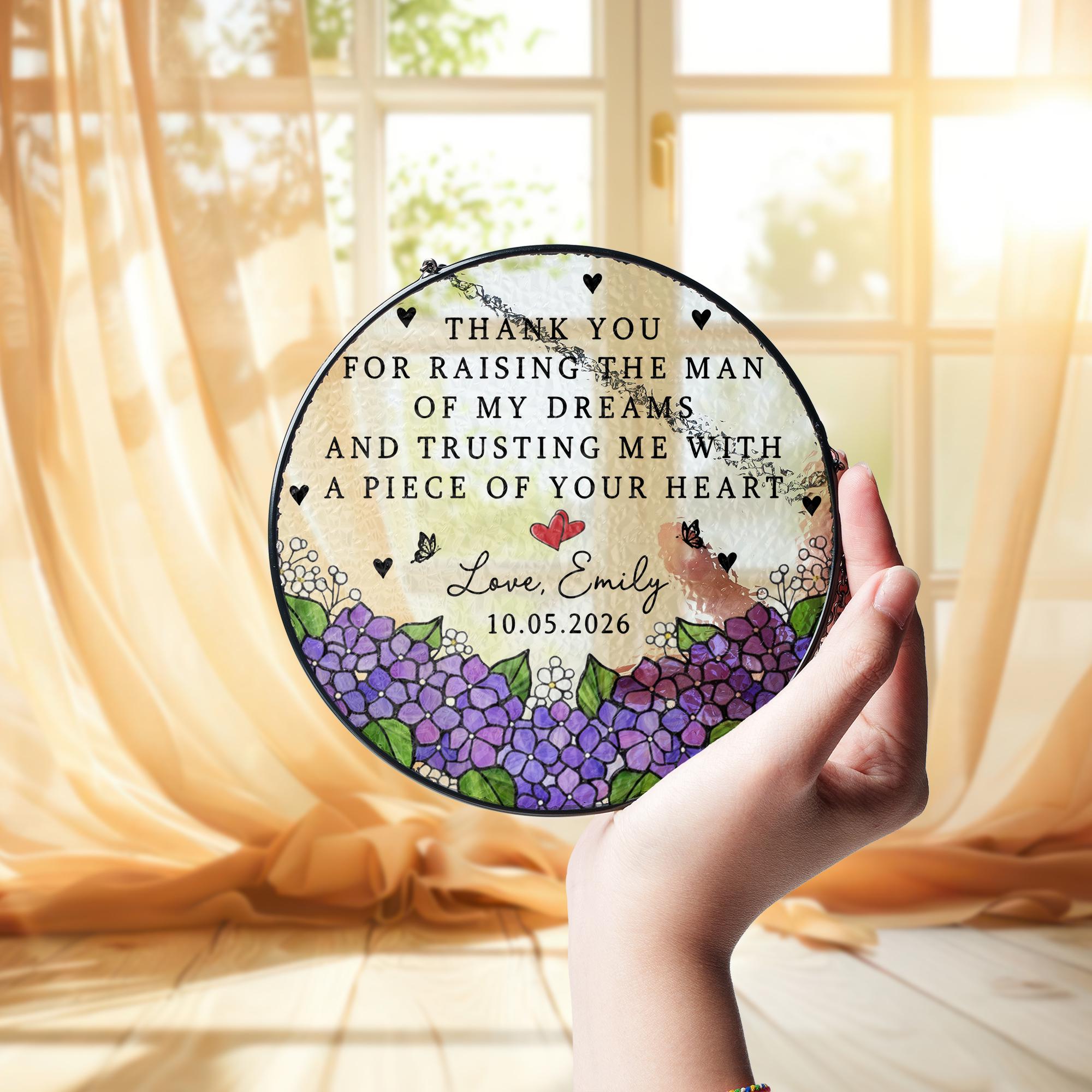 Personalized Wedding Suncatcher Gift: Thank You for Raising the Man of My Dreams Keepsake for Mother-in-Law