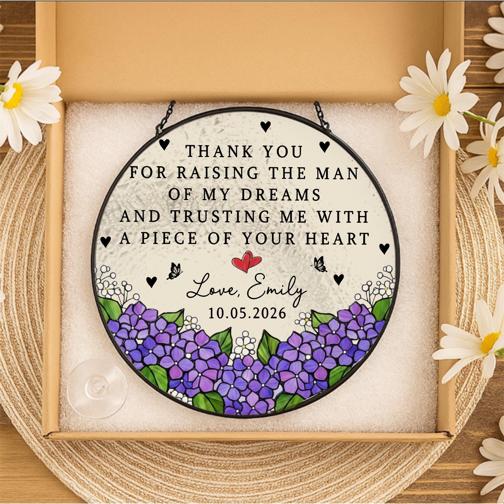 Personalized Wedding Suncatcher Gift: Thank You for Raising the Man of My Dreams Keepsake for Mother-in-Law