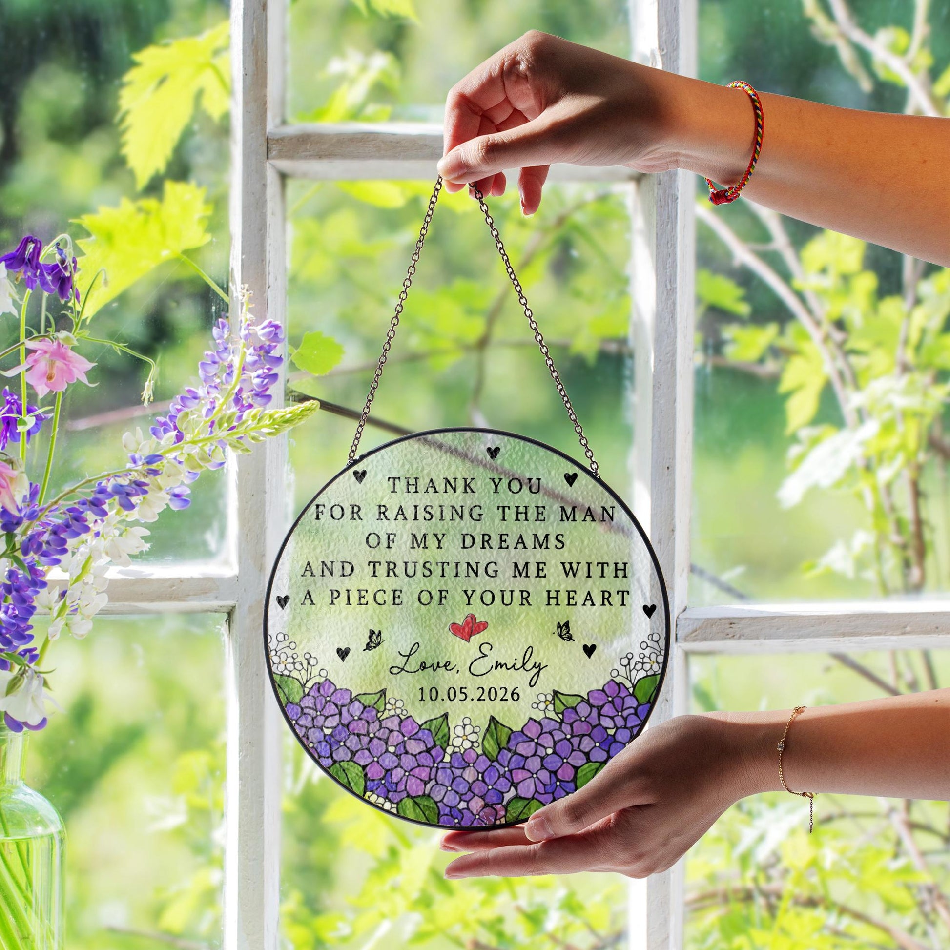 Personalized Wedding Suncatcher Gift: Thank You for Raising the Man of My Dreams Keepsake for Mother-in-Law