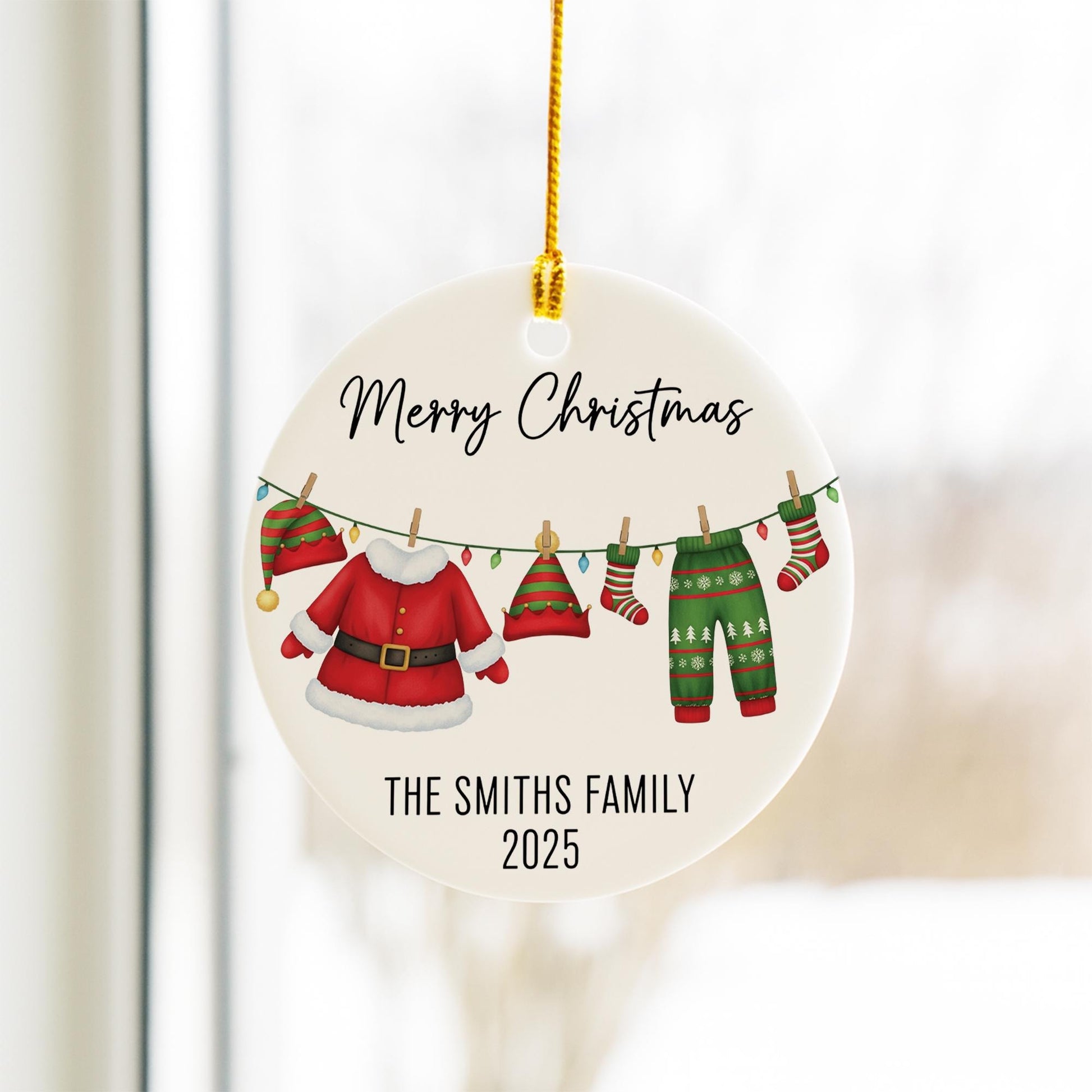 Personalized Family Christmas Ornament Ceramic Holiday Keepsake 2025
