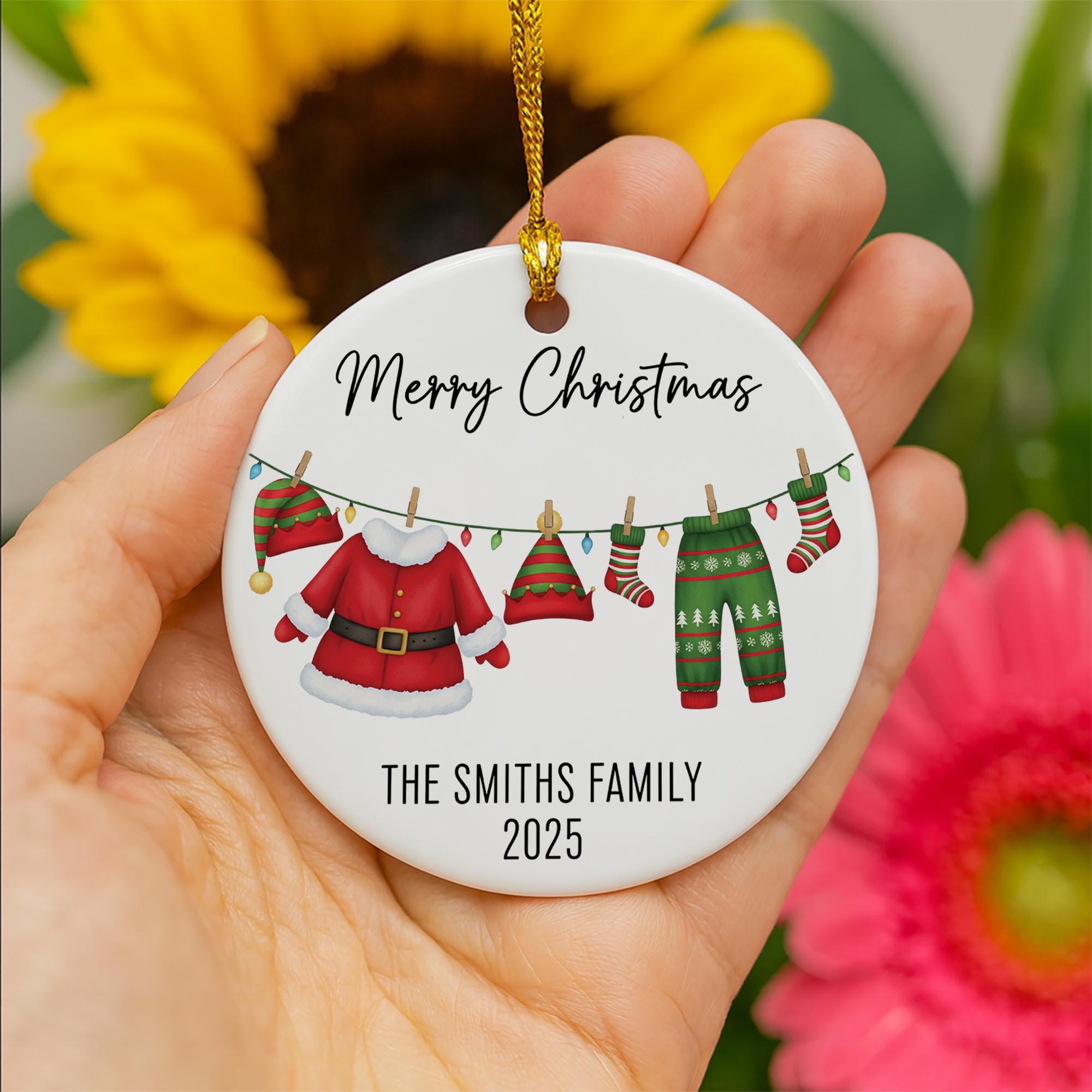 Personalized Family Christmas Ornament Ceramic Holiday Keepsake 2025