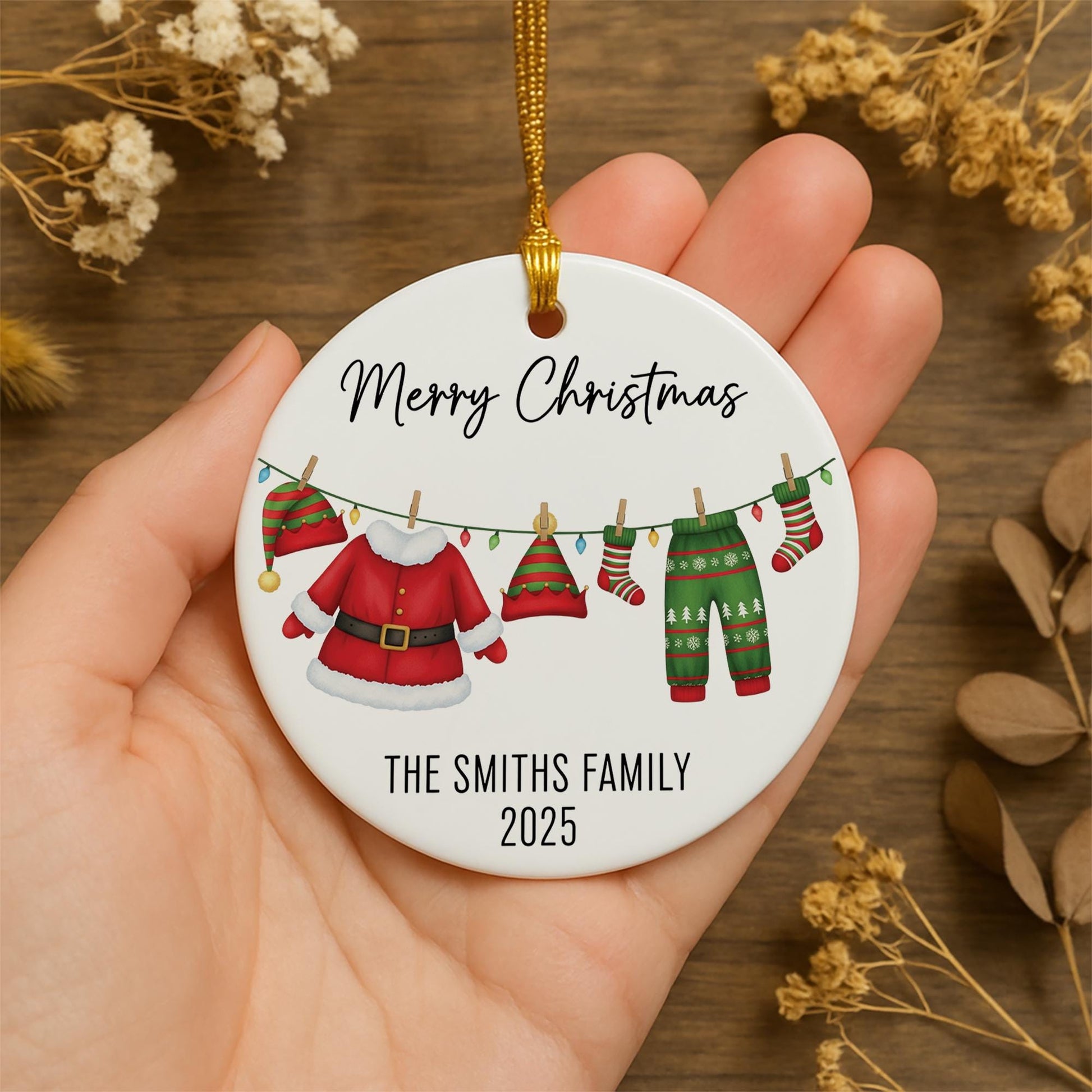 Personalized Family Christmas Ornament Ceramic Holiday Keepsake 2025