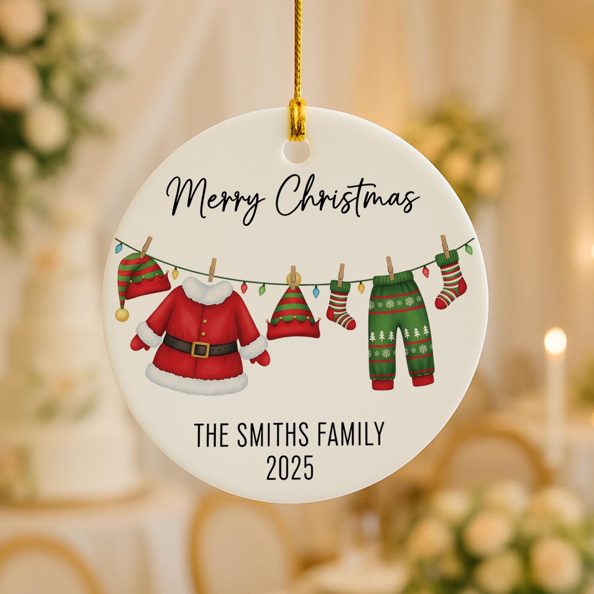 Personalized Family Christmas Ornament Ceramic Holiday Keepsake 2025