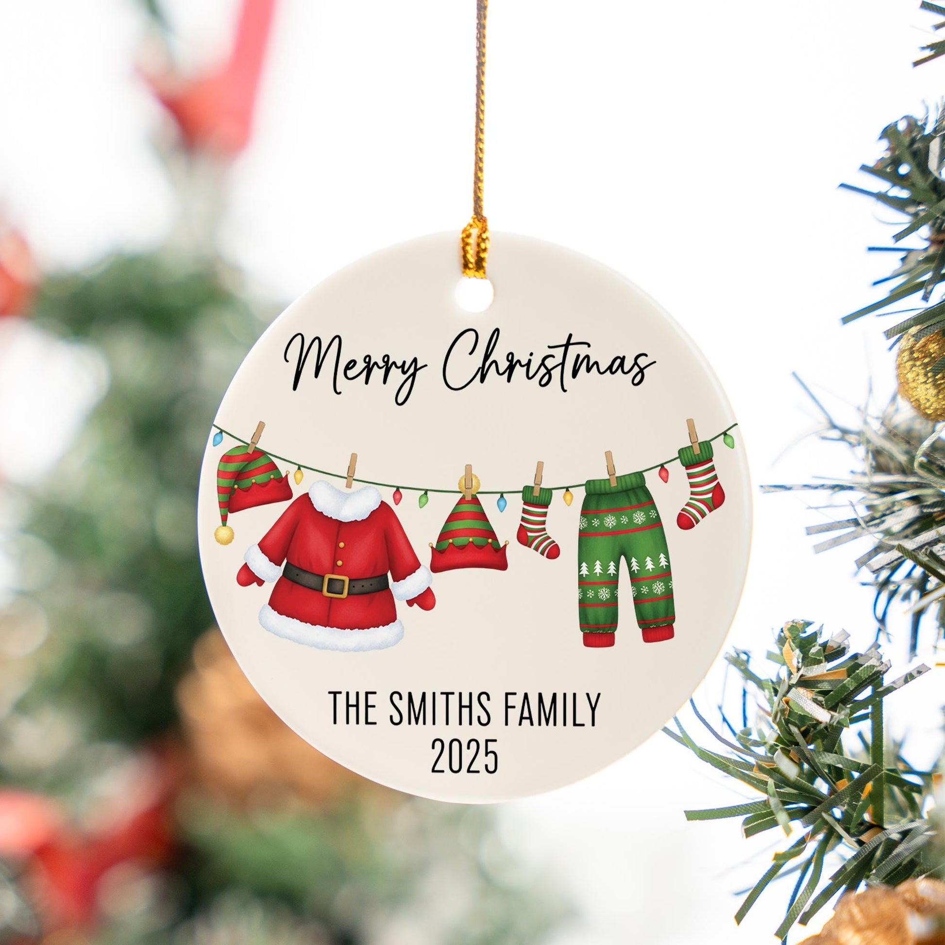 Personalized Family Christmas Ornament Ceramic Holiday Keepsake 2025